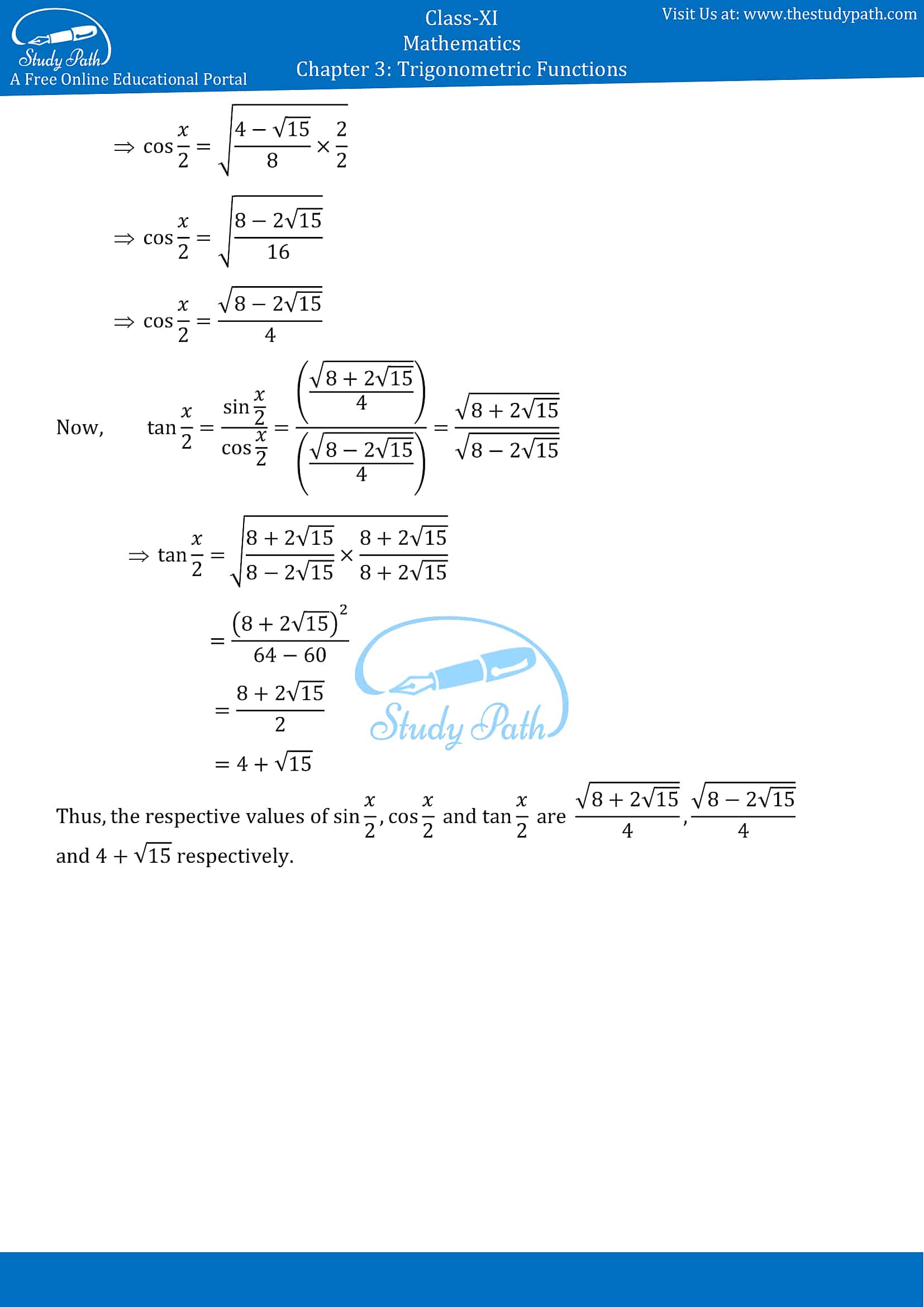 NCERT Solutions for Class 11 Maths Chapter 3 Trigonometric Functions Miscellaneous Exercise