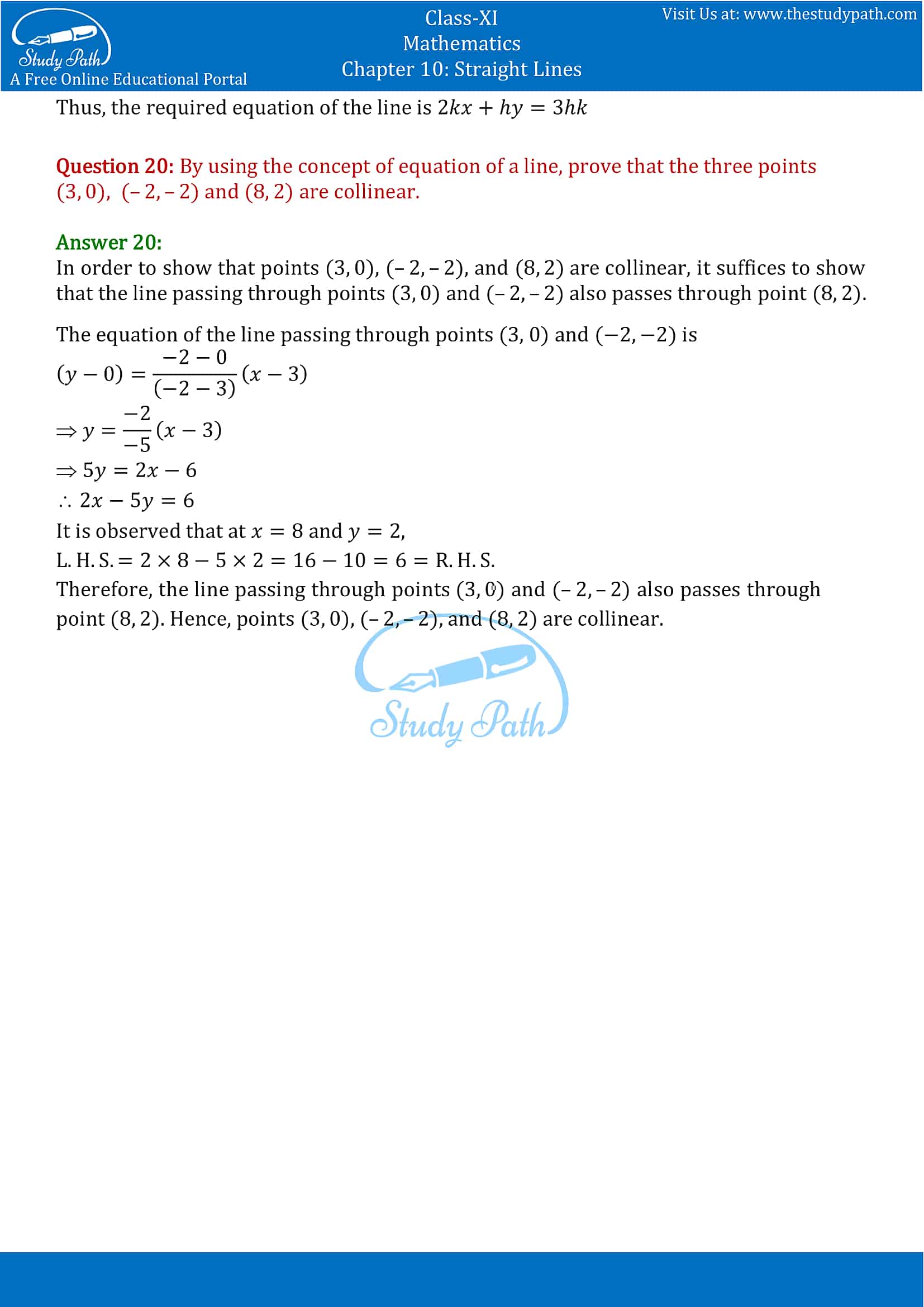 NCERT Solutions for Class 11 Maths chapter 10 Straight Lines Exercise 10.2 Part-11