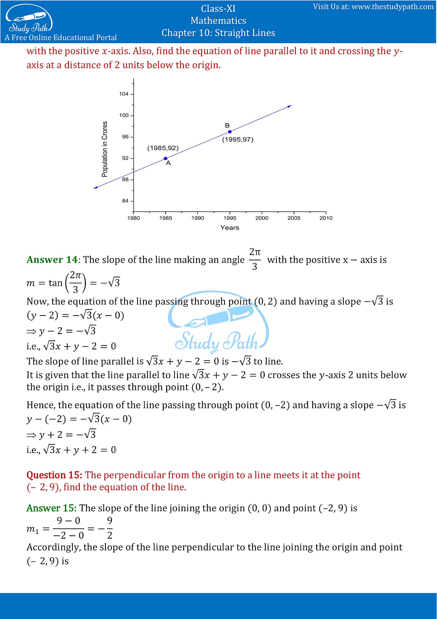 NCERT Solutions for Class 11 Maths chapter 10 Straight Lines Exercise 10.2 Part-7