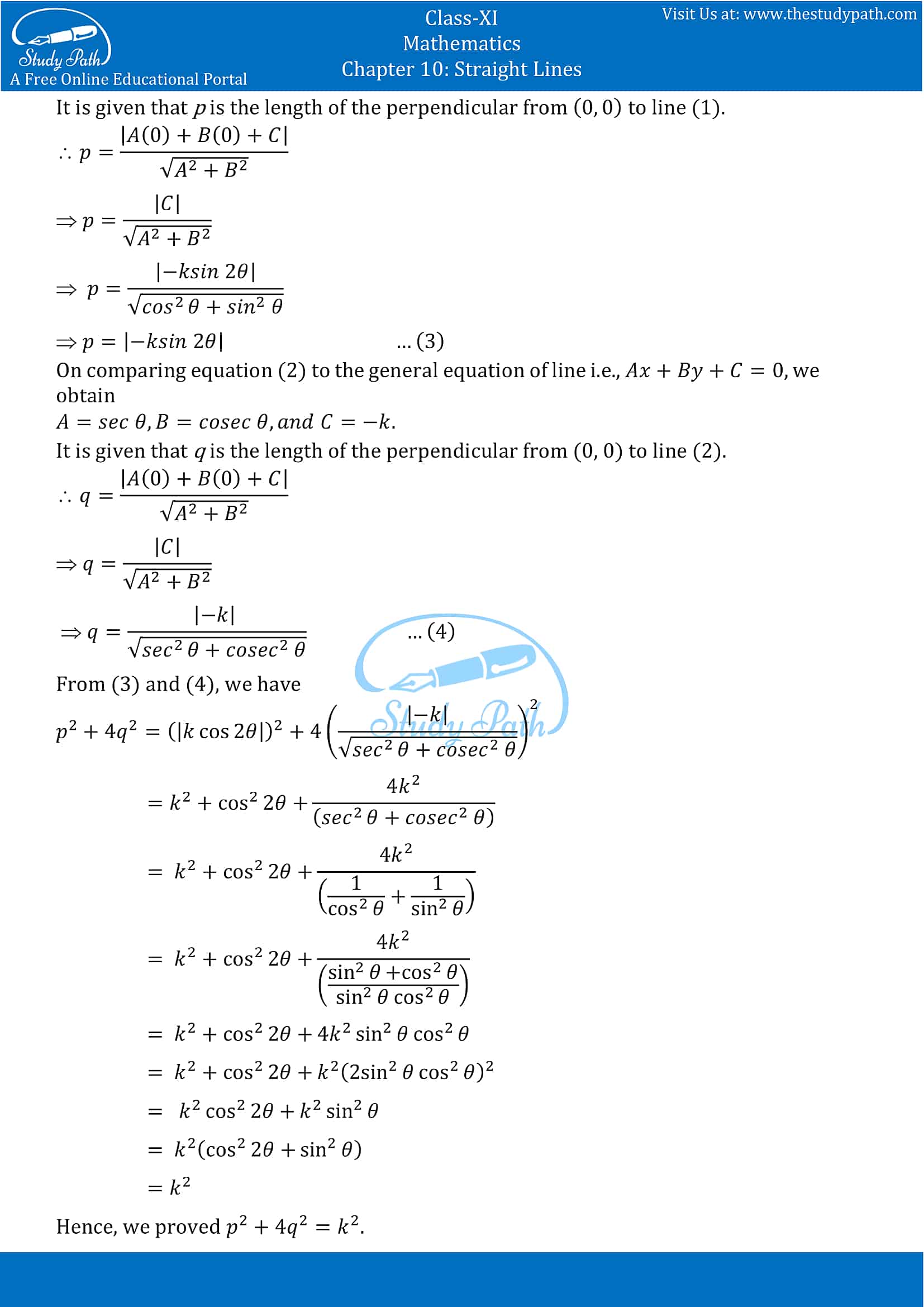 NCERT Solutions for Class 11 Maths chapter 10 Straight Lines Exercise 10.3 part-12