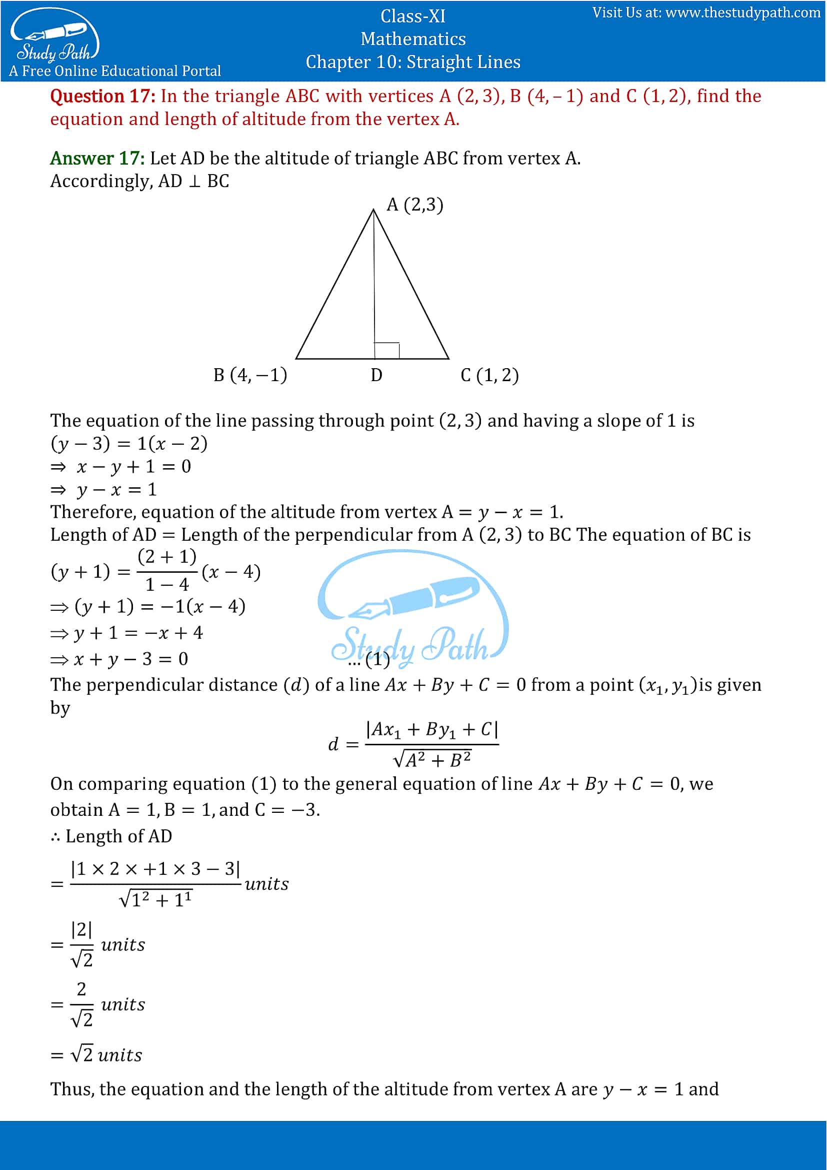 NCERT Solutions for Class 11 Maths chapter 10 Straight Lines Exercise 10.3 part-13