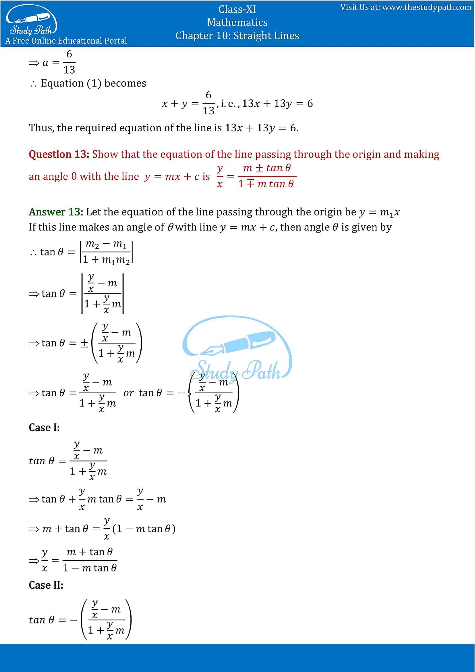 NCERT Solutions for Class 11 Maths chapter 10 Straight Lines Miscellaneous Exercise Part-9