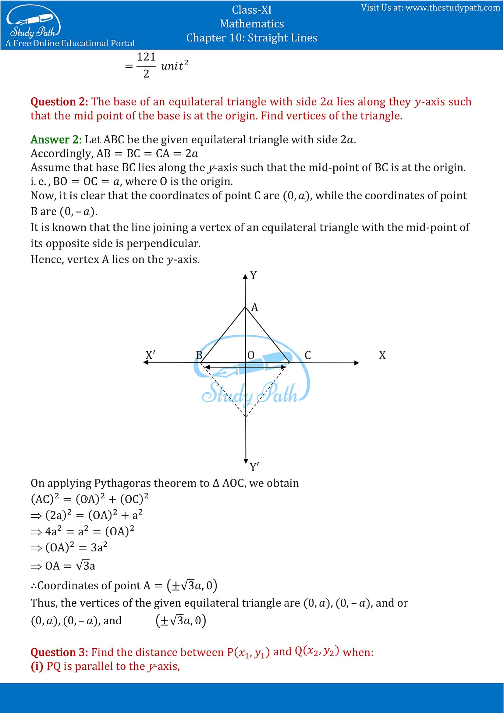 NCERT Solutions for Class 11 Maths chapter 10 Straight Lines Part-2