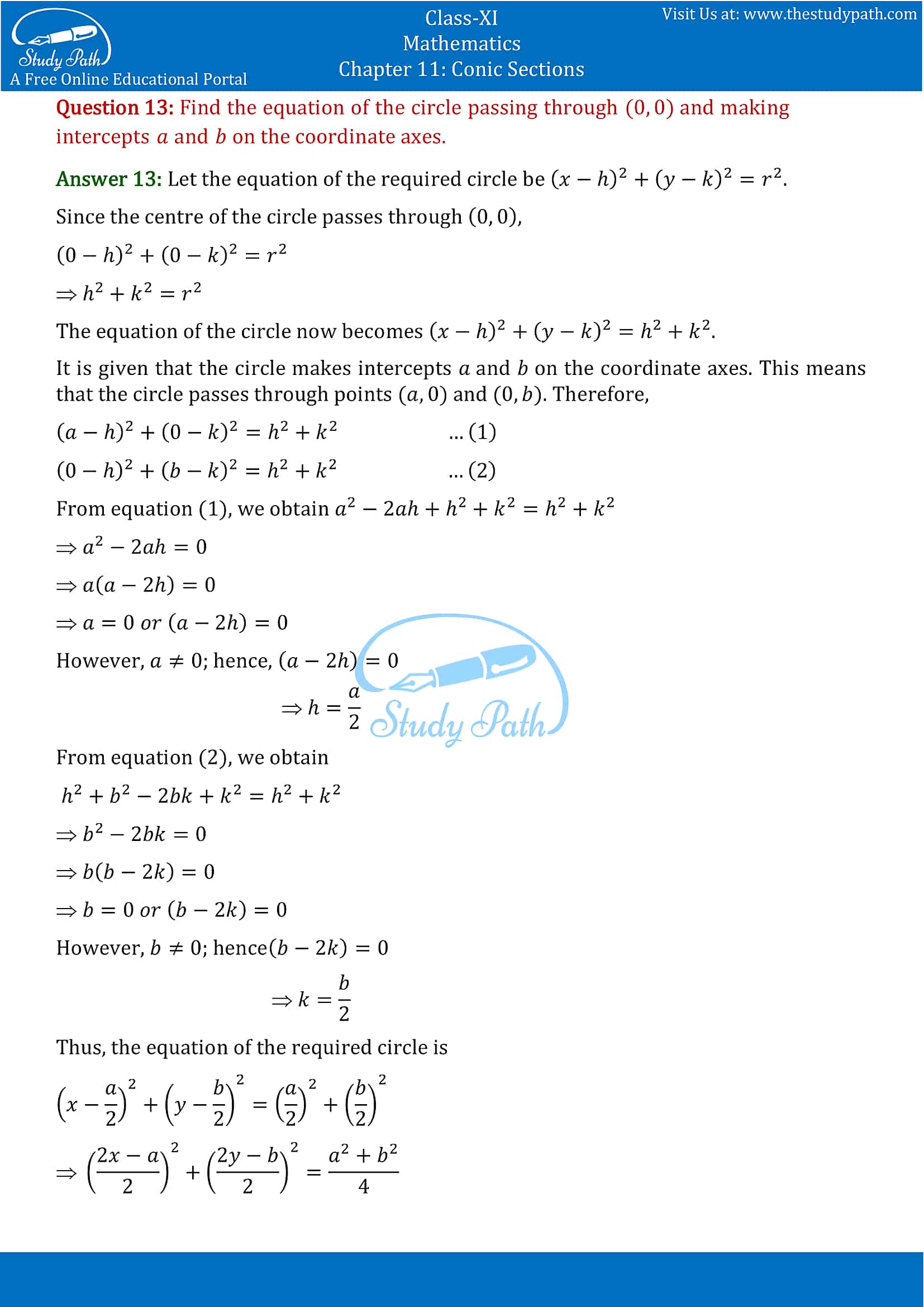 NCERT Solutions for Class 11 Maths chapter 11 Conic Section Exercise 11.1 Part-7