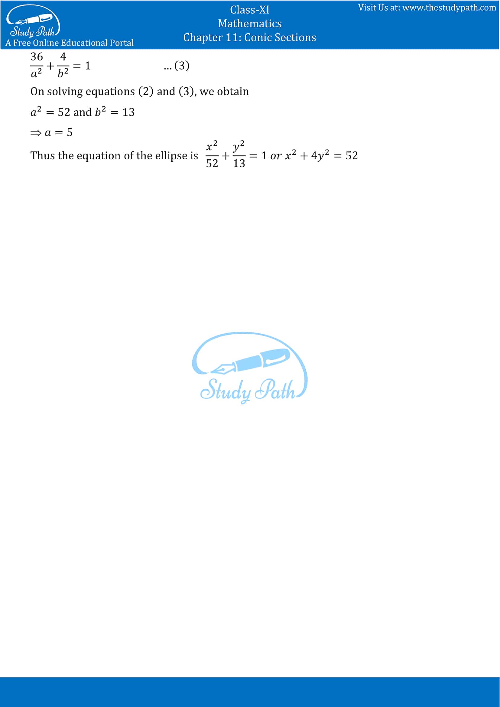 NCERT Solutions for Class 11 Maths chapter 11 Conic Section Exercise 11.3 Part-12