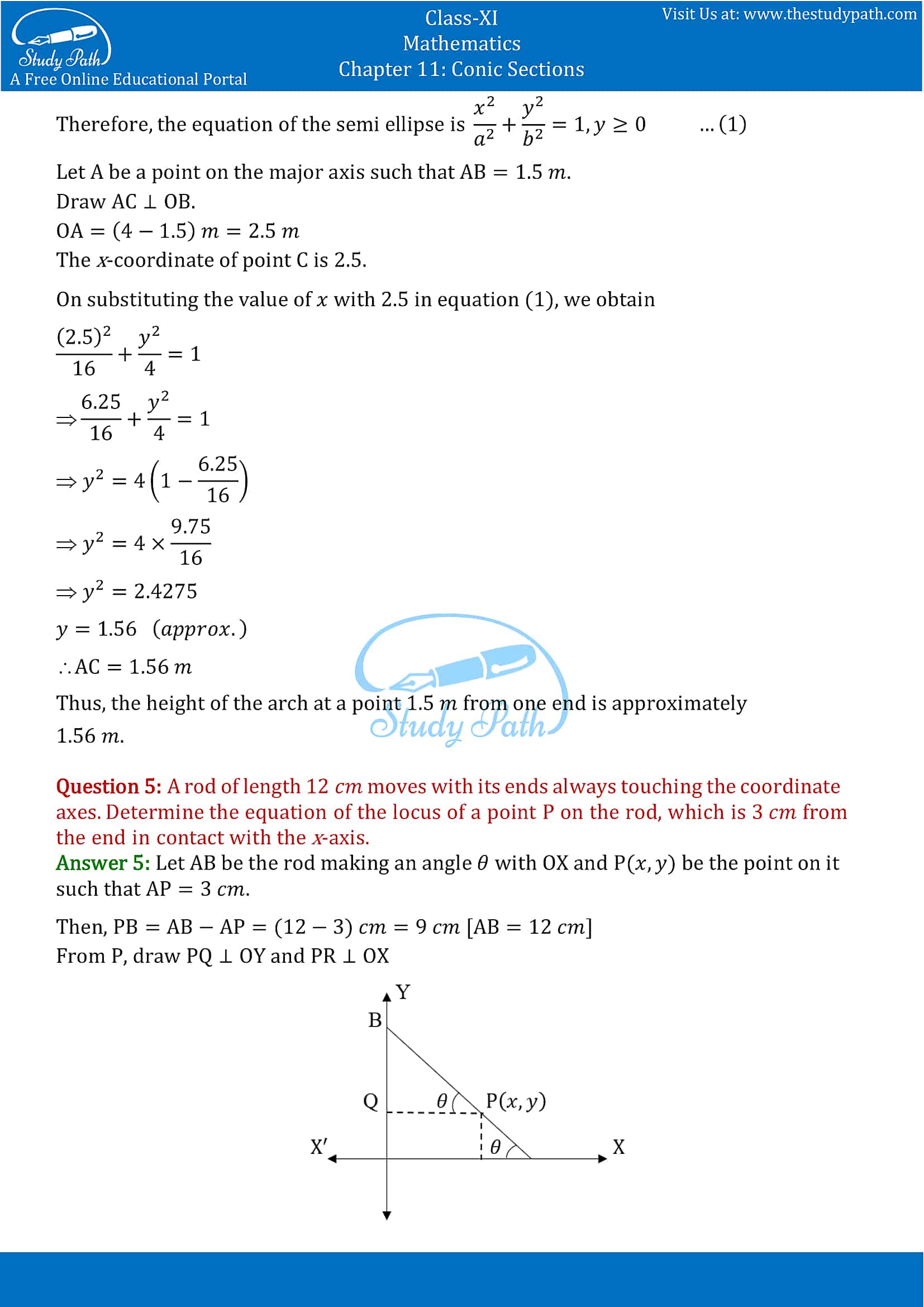 NCERT Solutions for Class 11 Maths chapter 11 Conic Section Miscellaneous Exercise Part-5