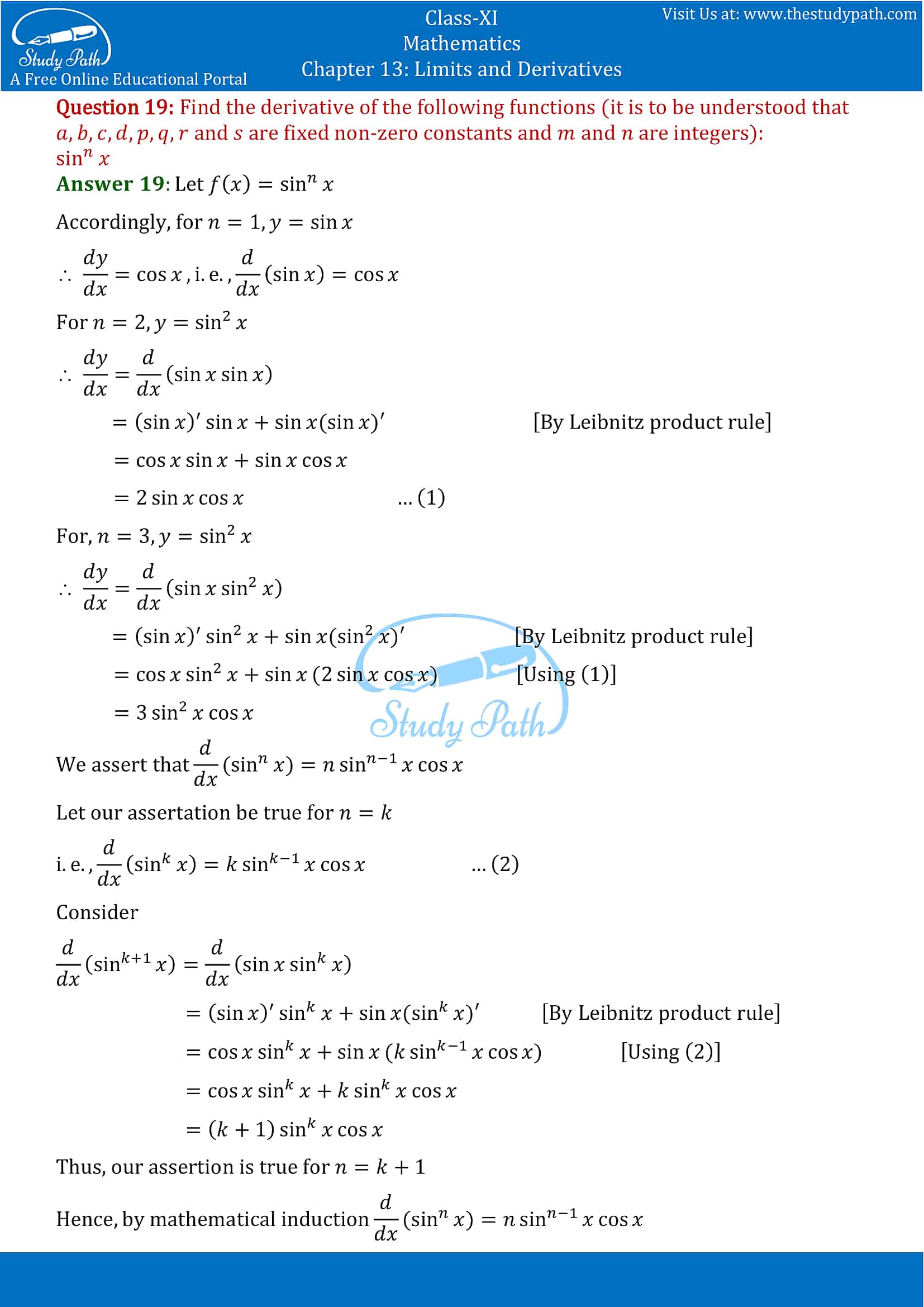 NCERT Solutions for Class 11 Maths chapter 13 Limits and Derivatives Miscellaneous Exercise Part-14