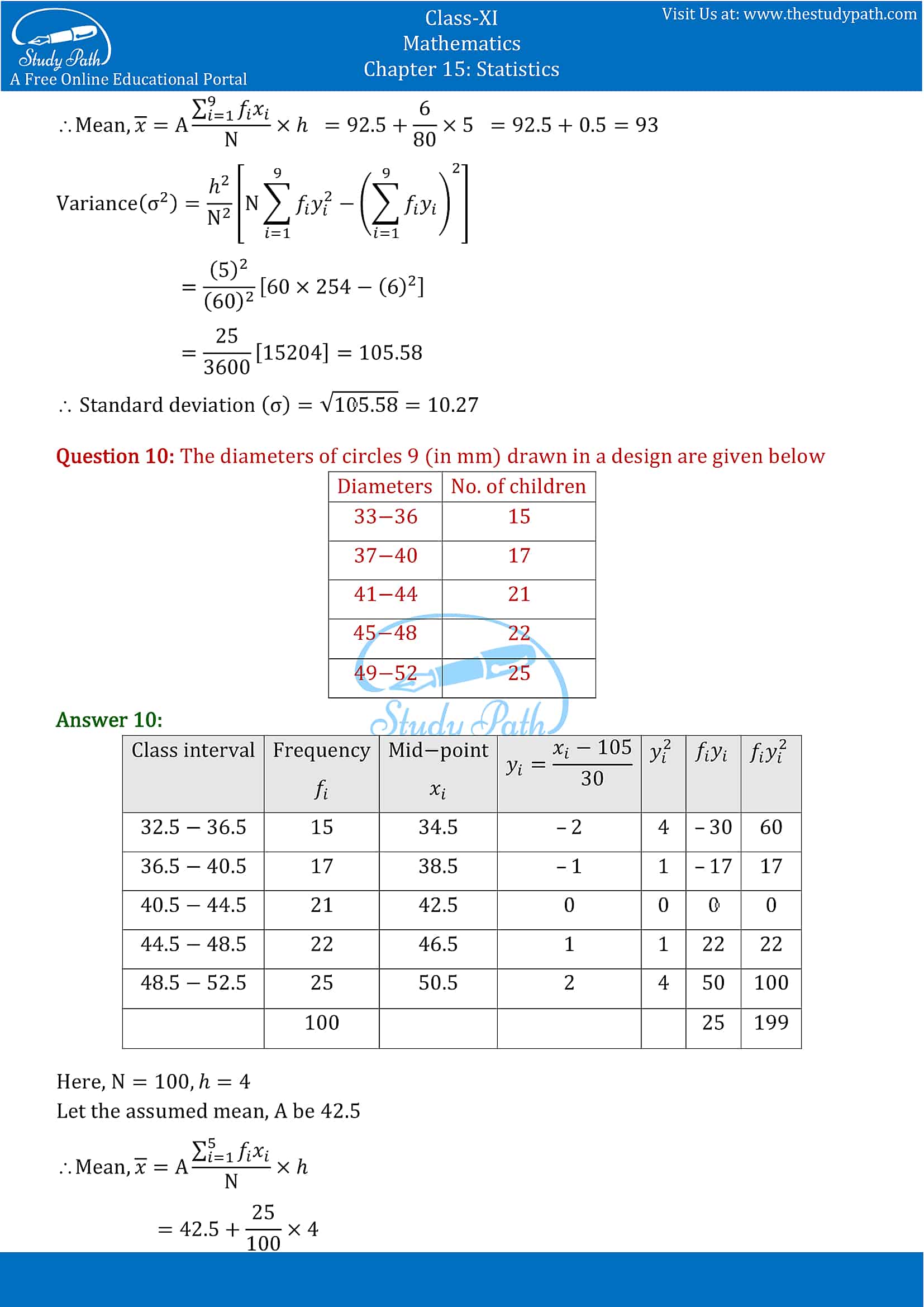 NCERT Solutions for Class 11 Maths chapter 15 Statistics Exercise 15.2 part-8