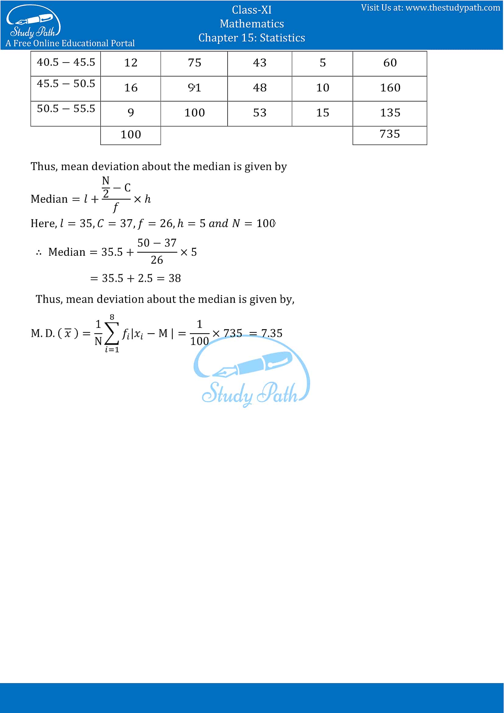 NCERT Solutions for Class 11 Maths chapter 15 Statistics part-11