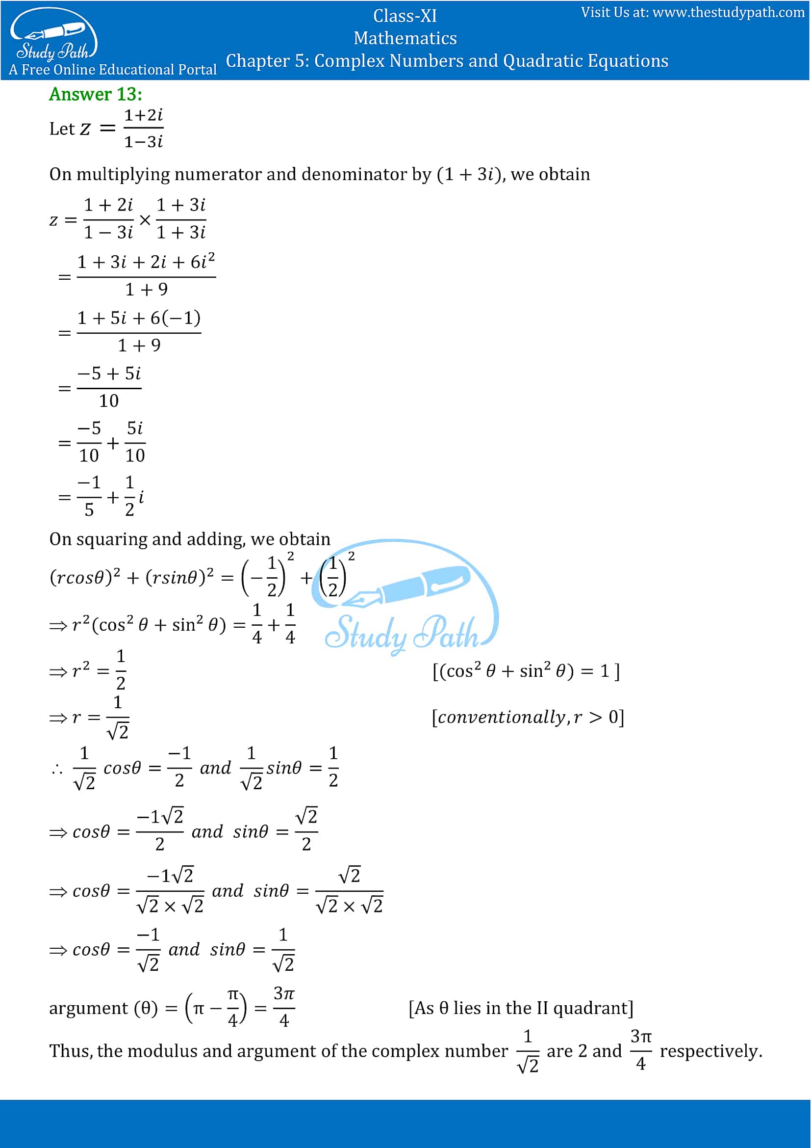 NCERT Solutions for Class 11 Maths chapter 5 Complex Numbers and Quadratic Equations Miscellaneous Exercise part-10