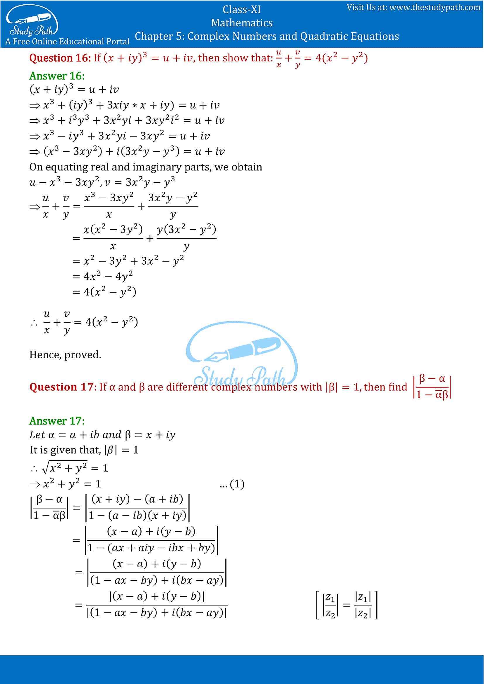 NCERT Solutions for Class 11 Maths chapter 5 Complex Numbers and Quadratic Equations Miscellaneous Exercise part-12