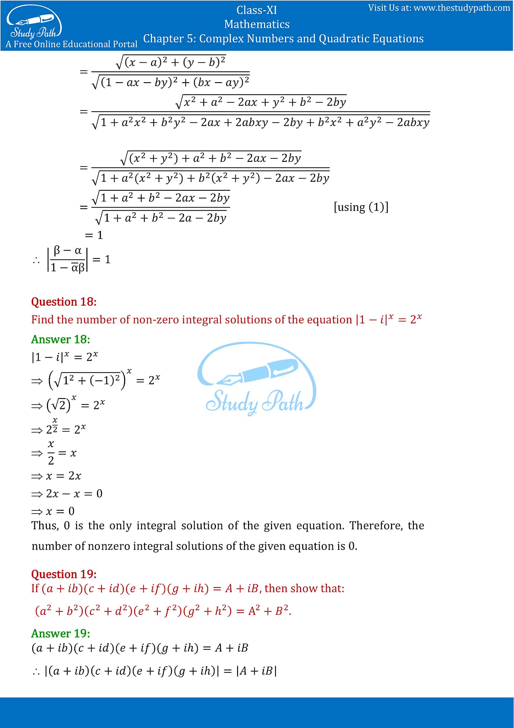 NCERT Solutions for Class 11 Maths chapter 5 Complex Numbers and Quadratic Equations Miscellaneous Exercise part-13