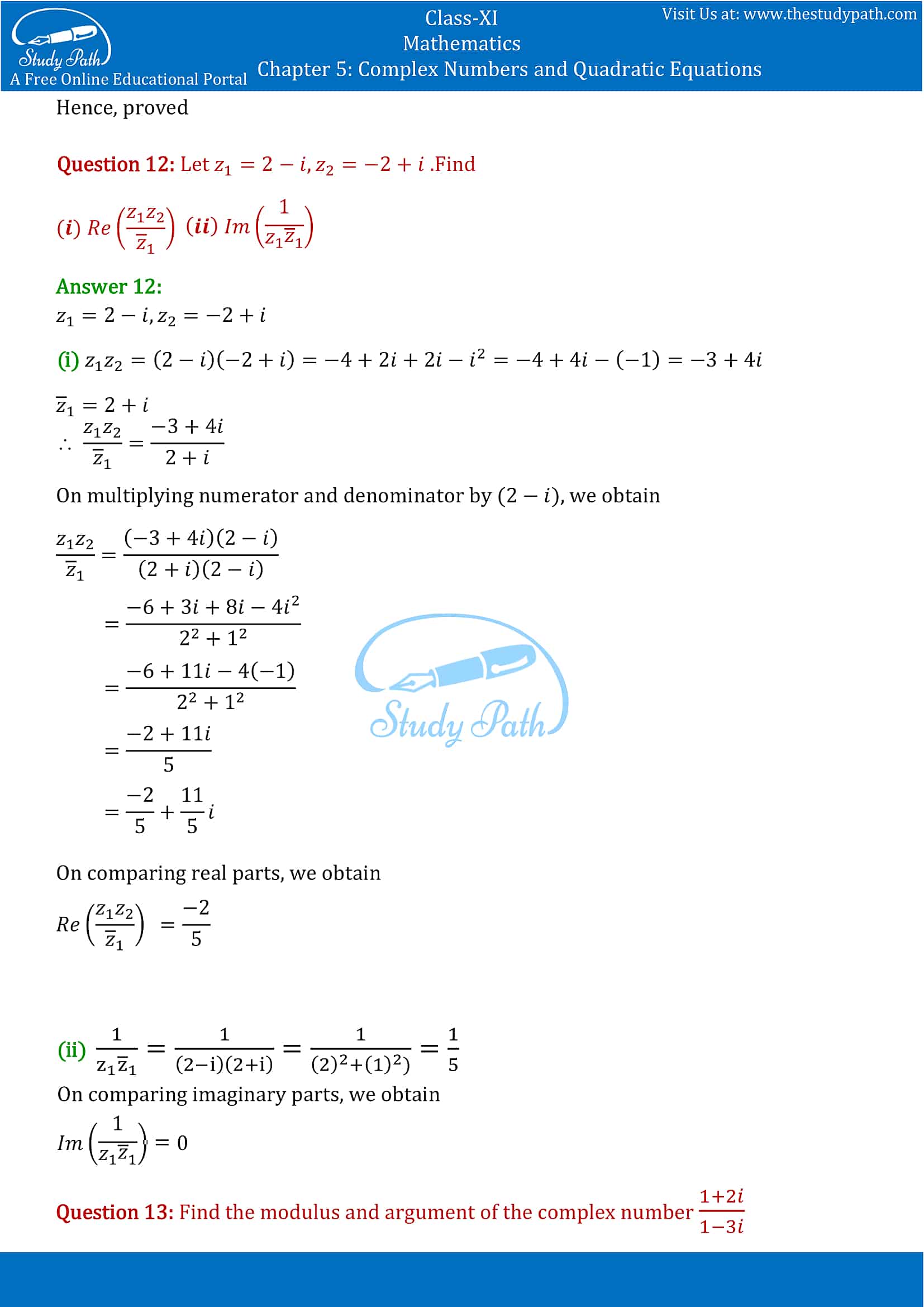 NCERT Solutions for Class 11 Maths chapter 5 Complex Numbers and Quadratic Equations Miscellaneous Exercise part-9