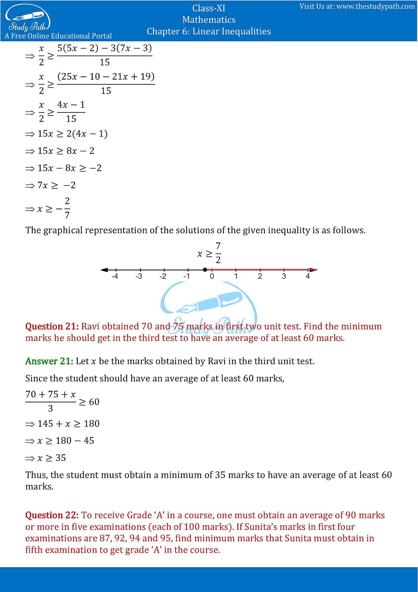 NCERT Solutions for Class 11 Maths chapter 6 Linear Inequalities Exercise 6.1 Part-10