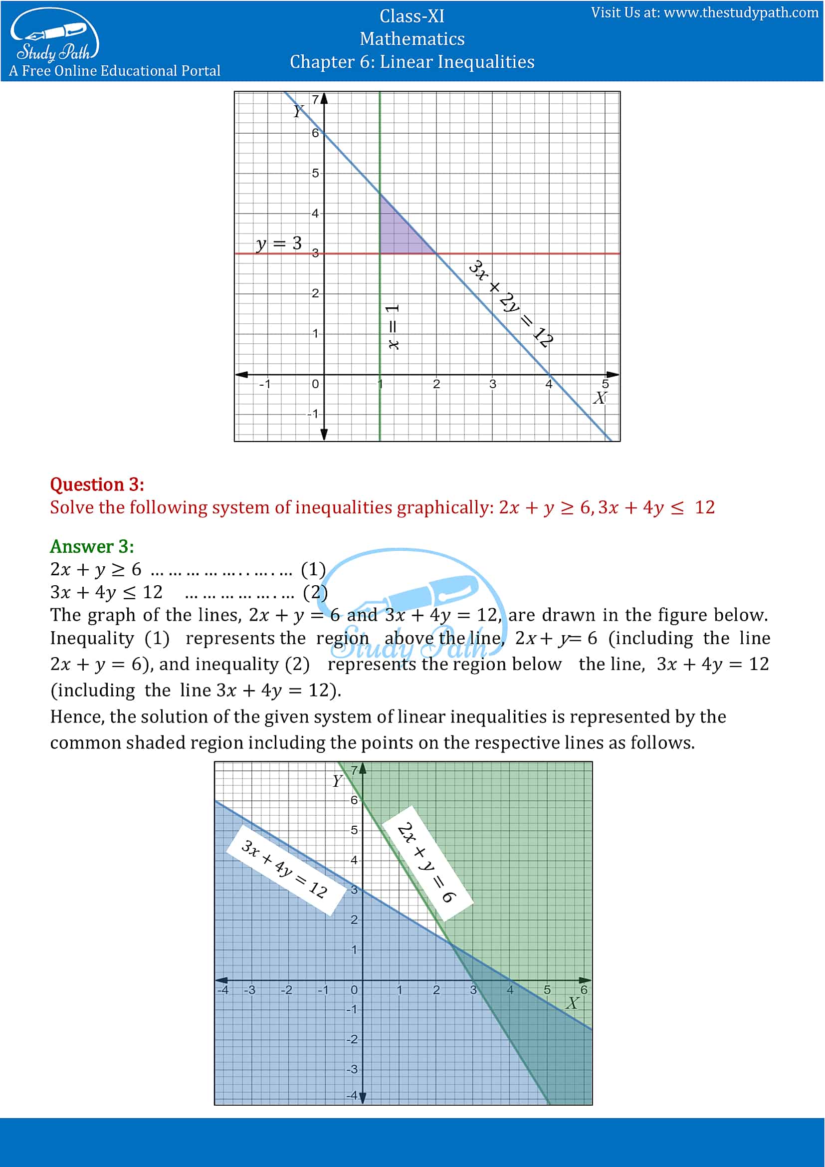 NCERT Solutions for Class 11 Maths chapter 6 Linear Inequalities Exercise 6.3 Part-2