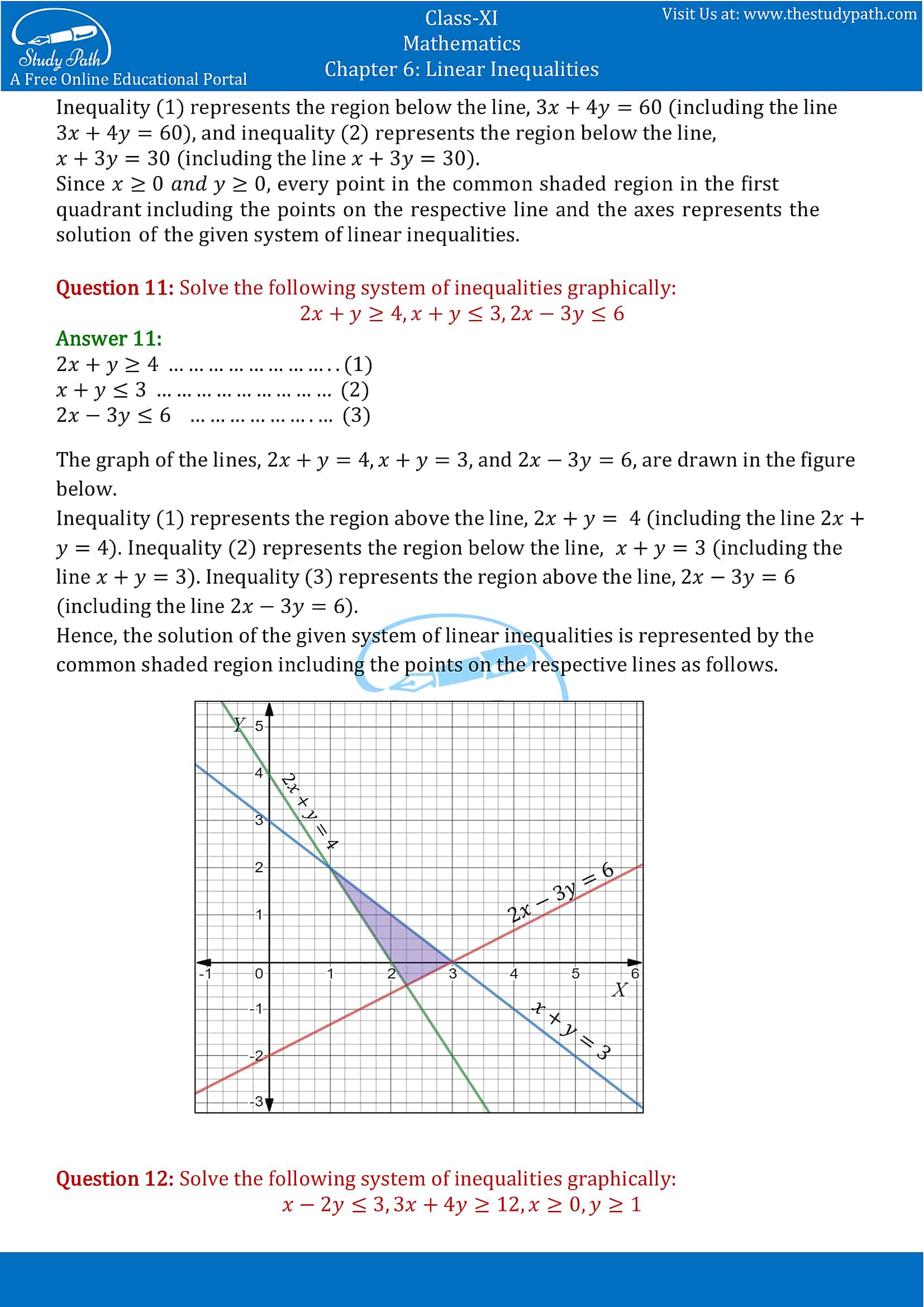 NCERT Solutions for Class 11 Maths chapter 6 Linear Inequalities Exercise 6.3 Part-8