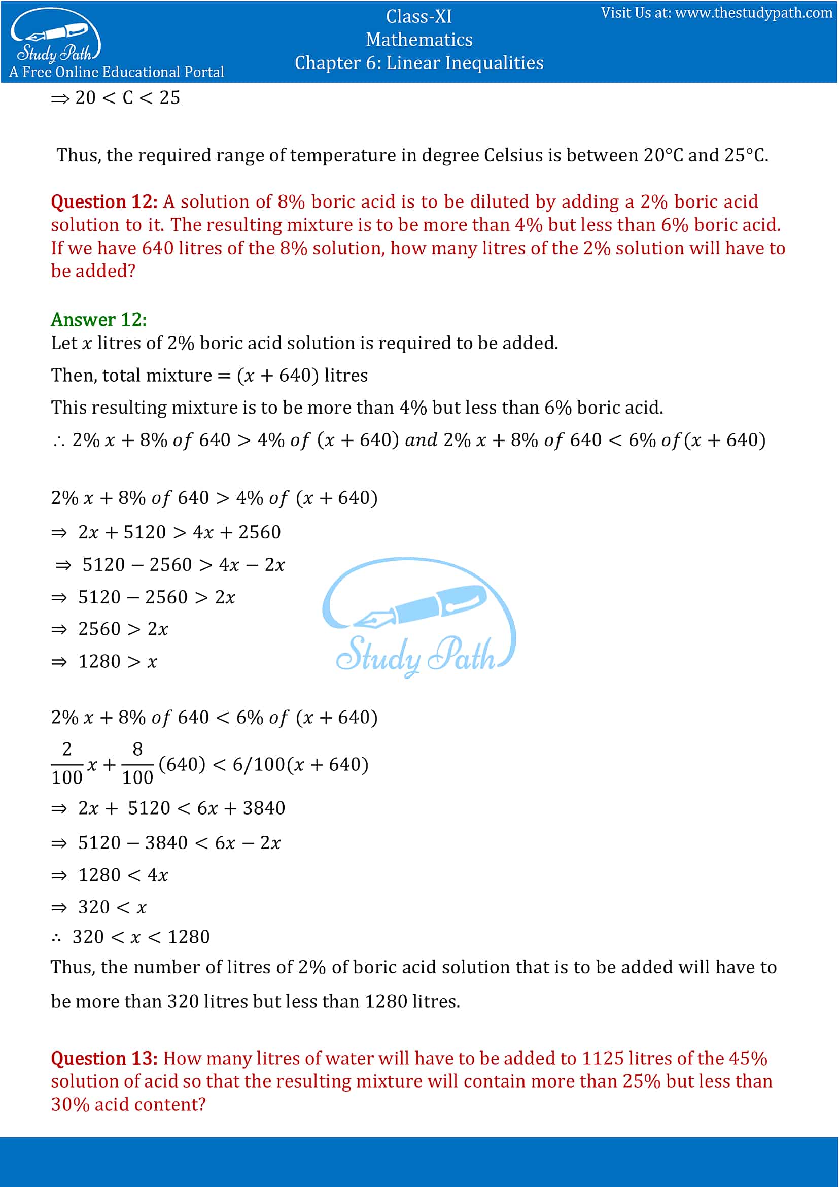 NCERT Solutions for Class 11 Maths chapter 6 Linear Inequalities Miscellaneous Exercise Part-5