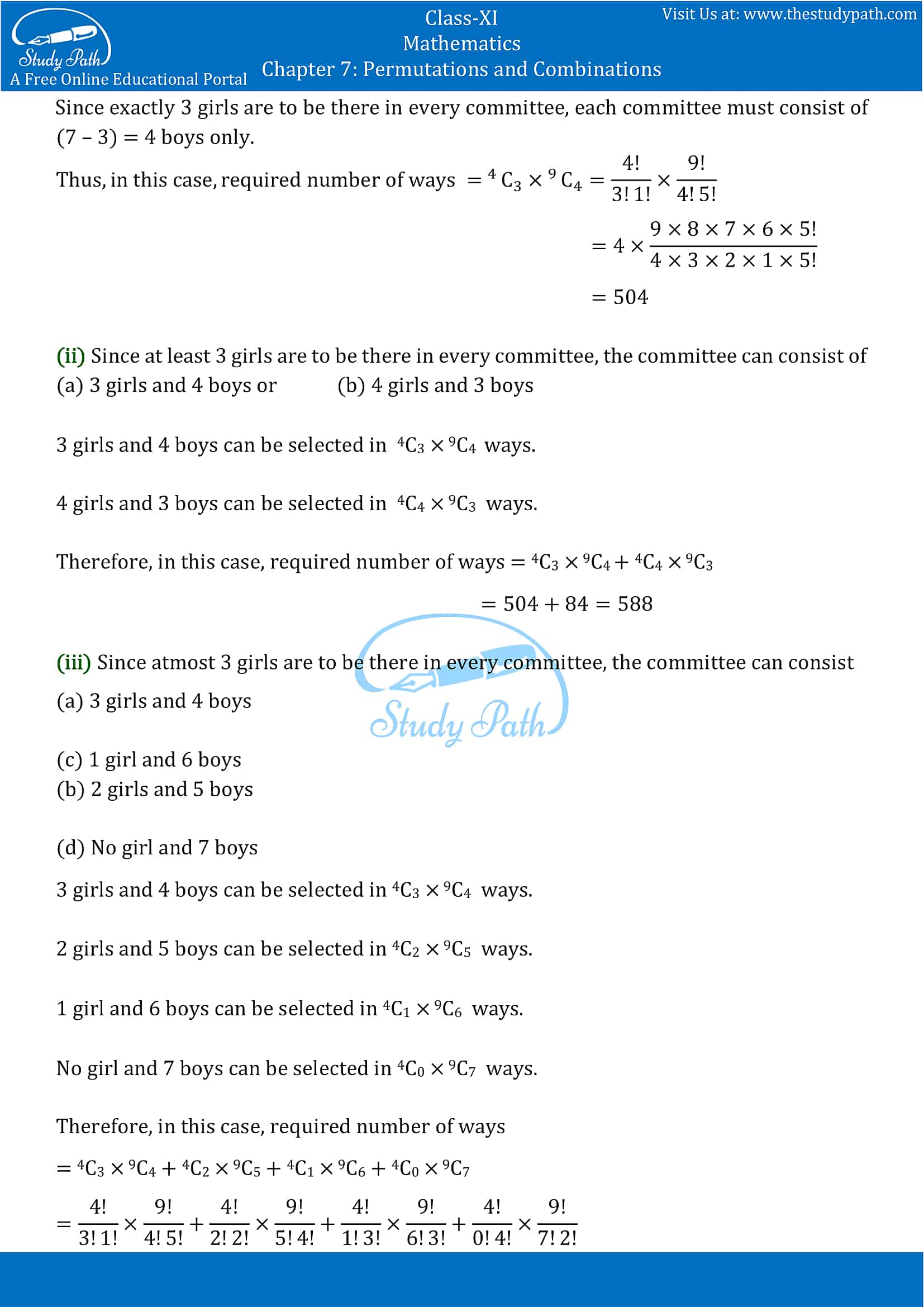 NCERT Solutions for Class 11 Maths chapter 7 Permutations and Combinations part-19