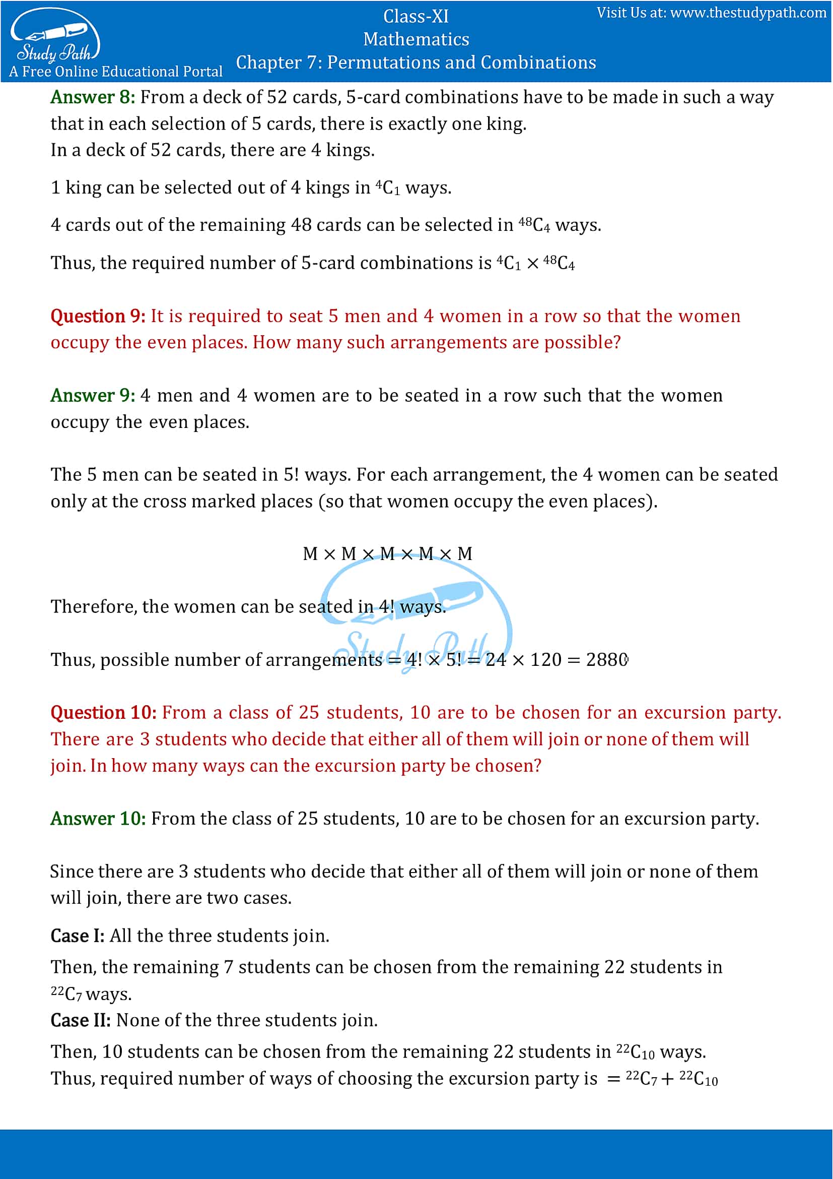 NCERT Solutions for Class 11 Maths chapter 7 Permutations and Combinations part-22