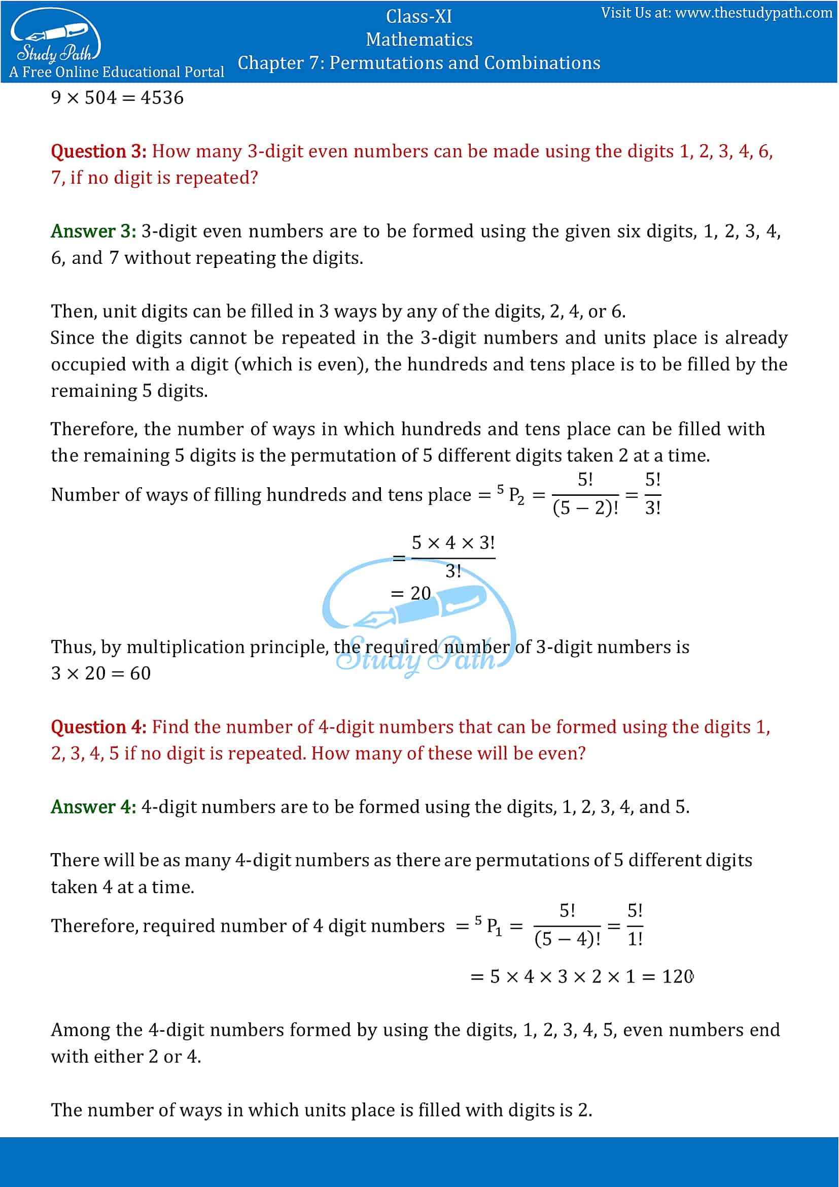 NCERT Solutions for Class 11 Maths chapter 7 Permutations and Combinations part-7