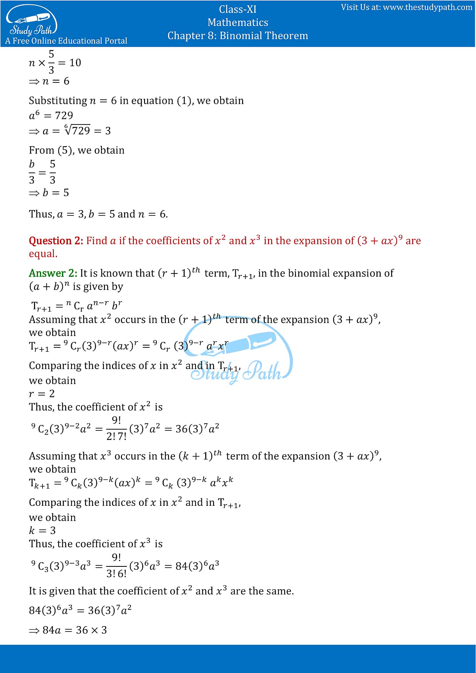 NCERT Solutions for Class 11 Maths chapter 8 Binomial Theorem part-15