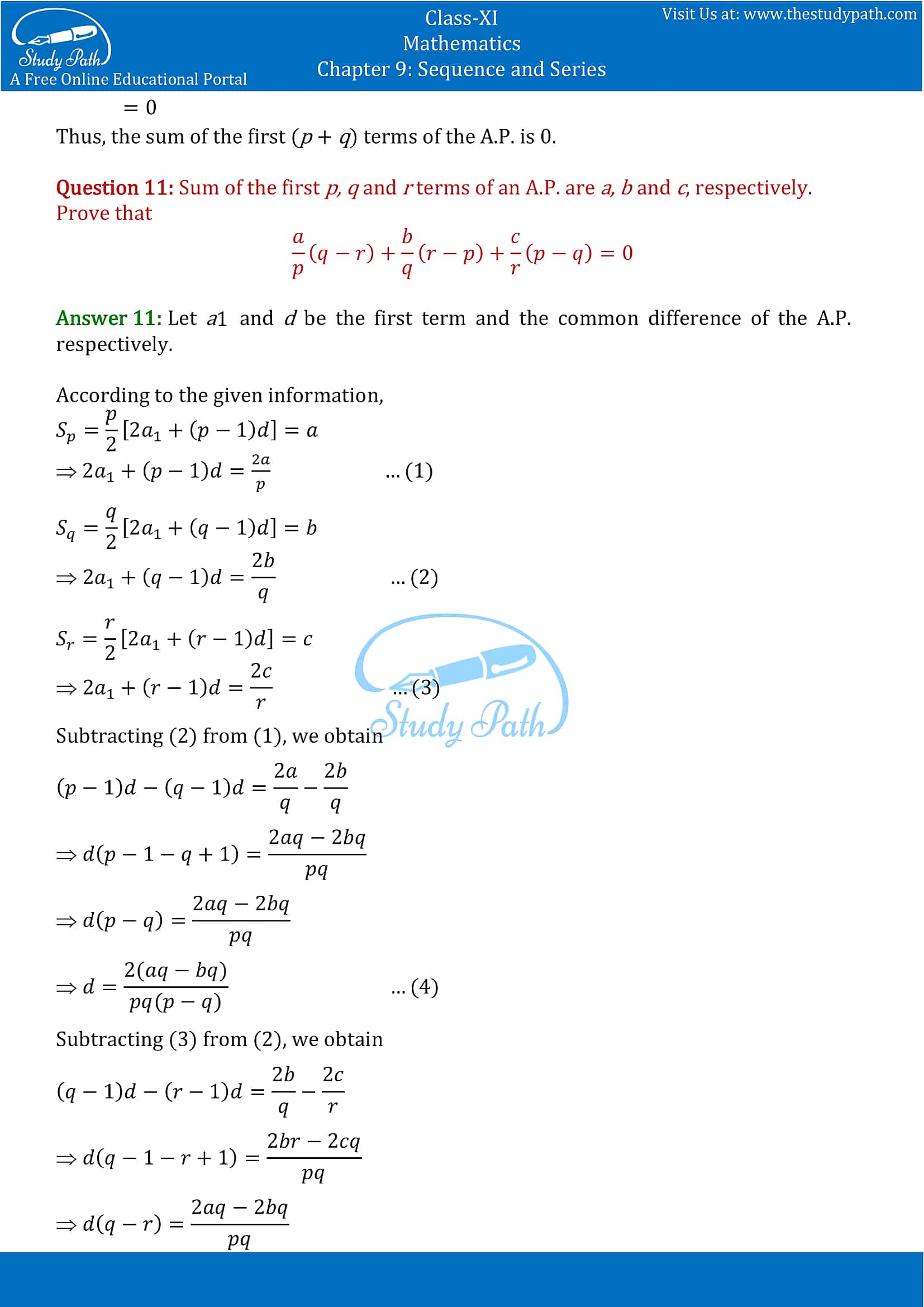 NCERT Solutions for Class 11 Maths chapter 9 Sequence and Series Exercise 9.2 Part-7
