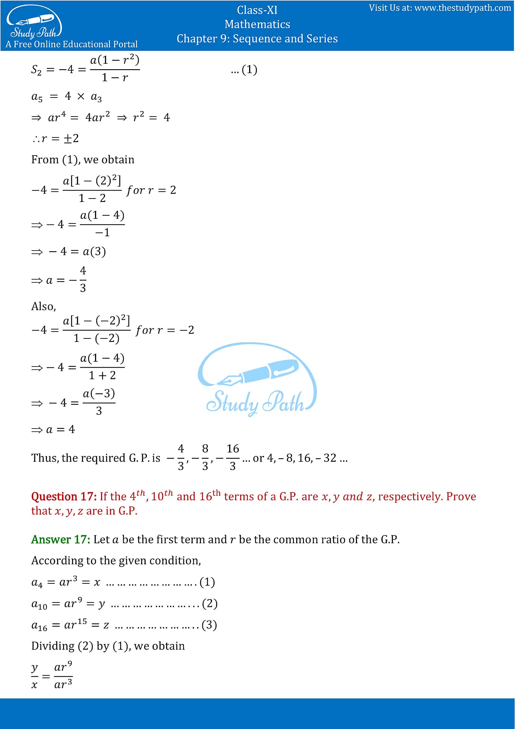 NCERT Solutions for Class 11 Maths chapter 9 Sequence and Series Exercise 9.3 Part-10