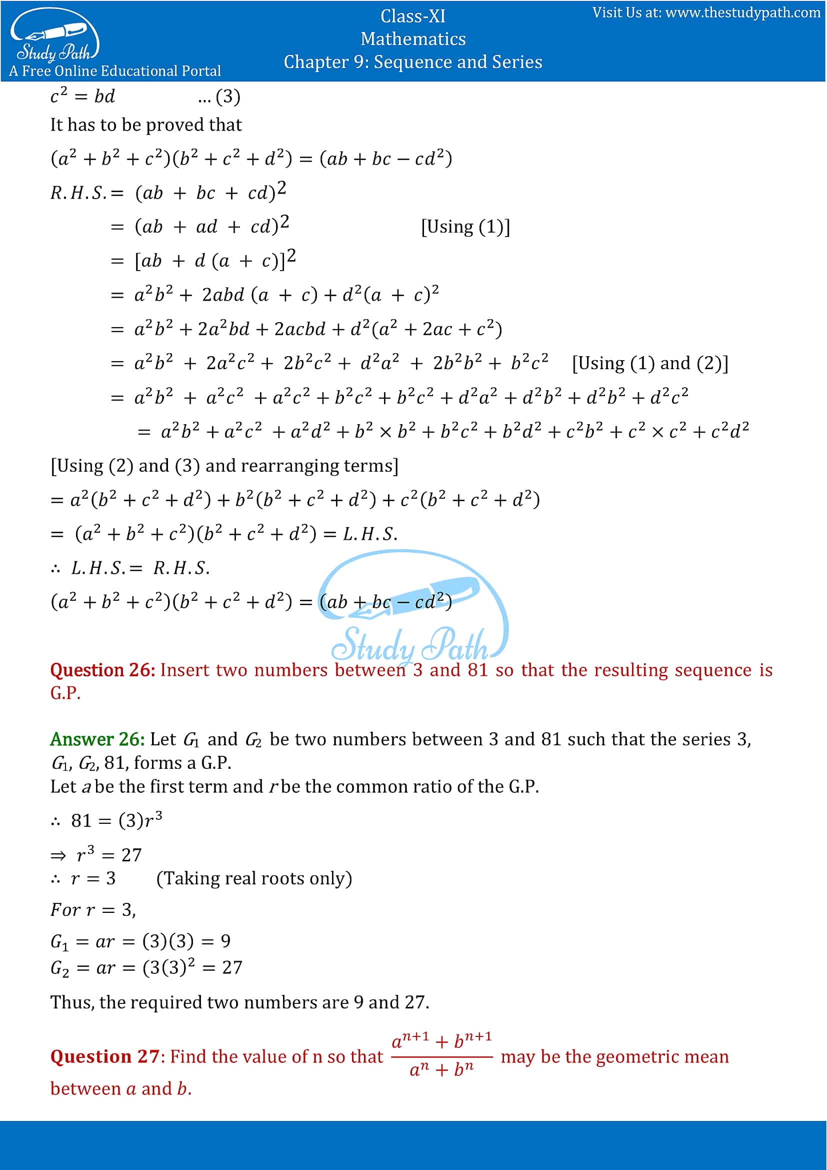 NCERT Solutions for Class 11 Maths chapter 9 Sequence and Series Exercise 9.3 Part-15