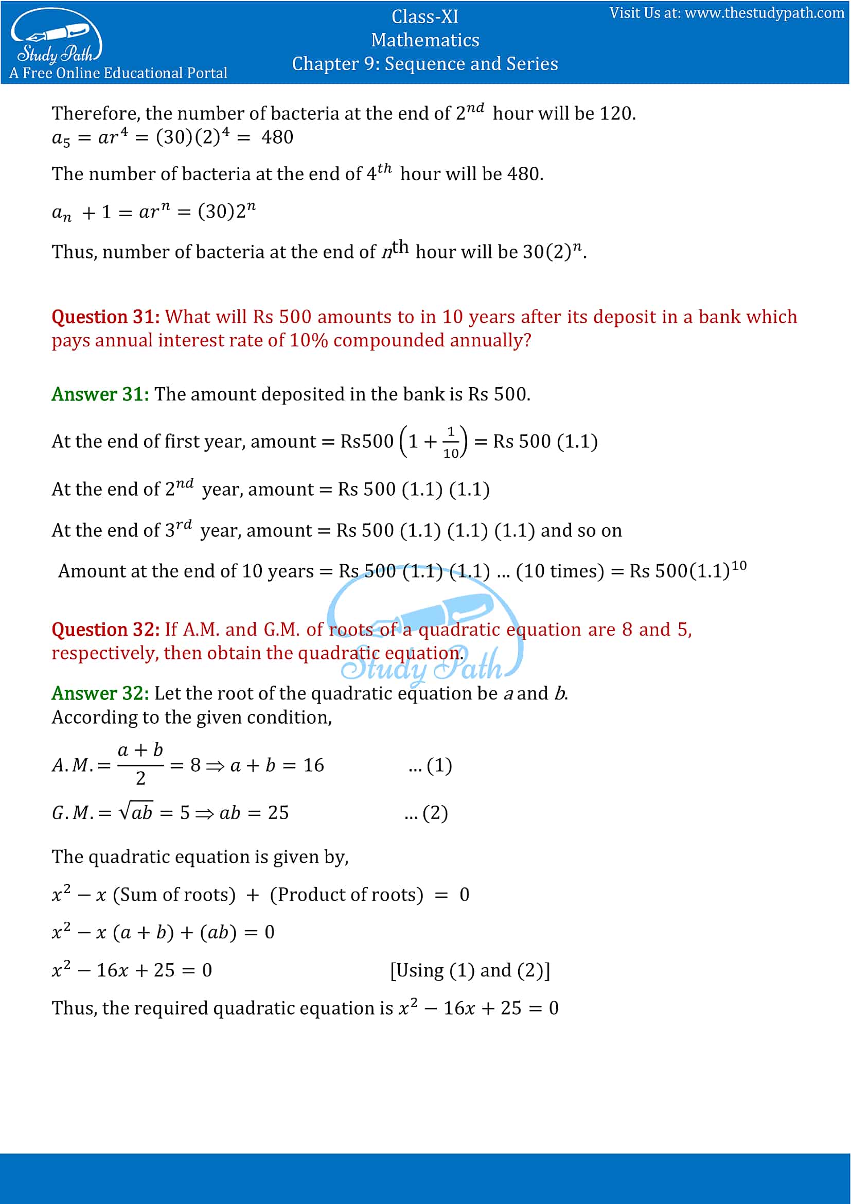 NCERT Solutions for Class 11 Maths chapter 9 Sequence and Series Exercise 9.3 Part-18