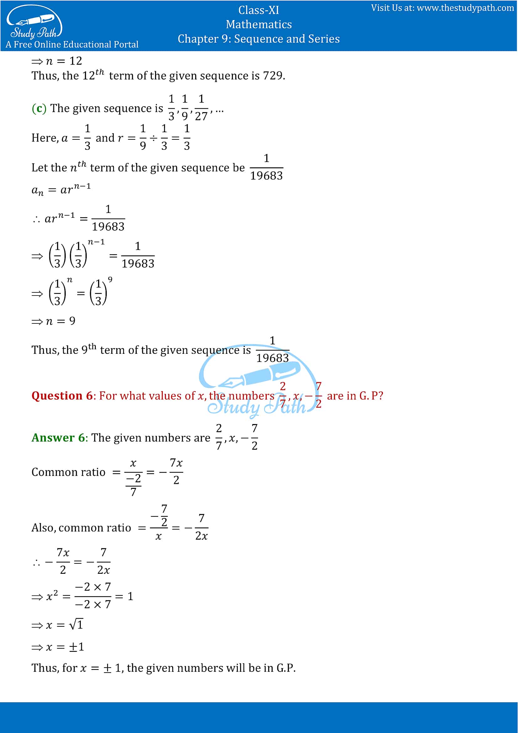 NCERT Solutions for Class 11 Maths chapter 9 Sequence and Series Exercise 9.3 Part-4