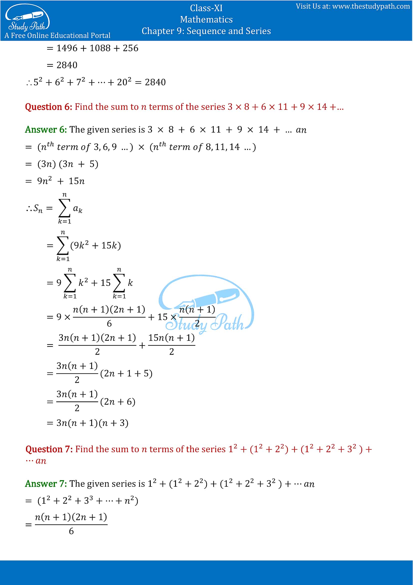 NCERT Solutions for Class 11 Maths chapter 9 Sequence and Series Exercise 9.4 Part-4