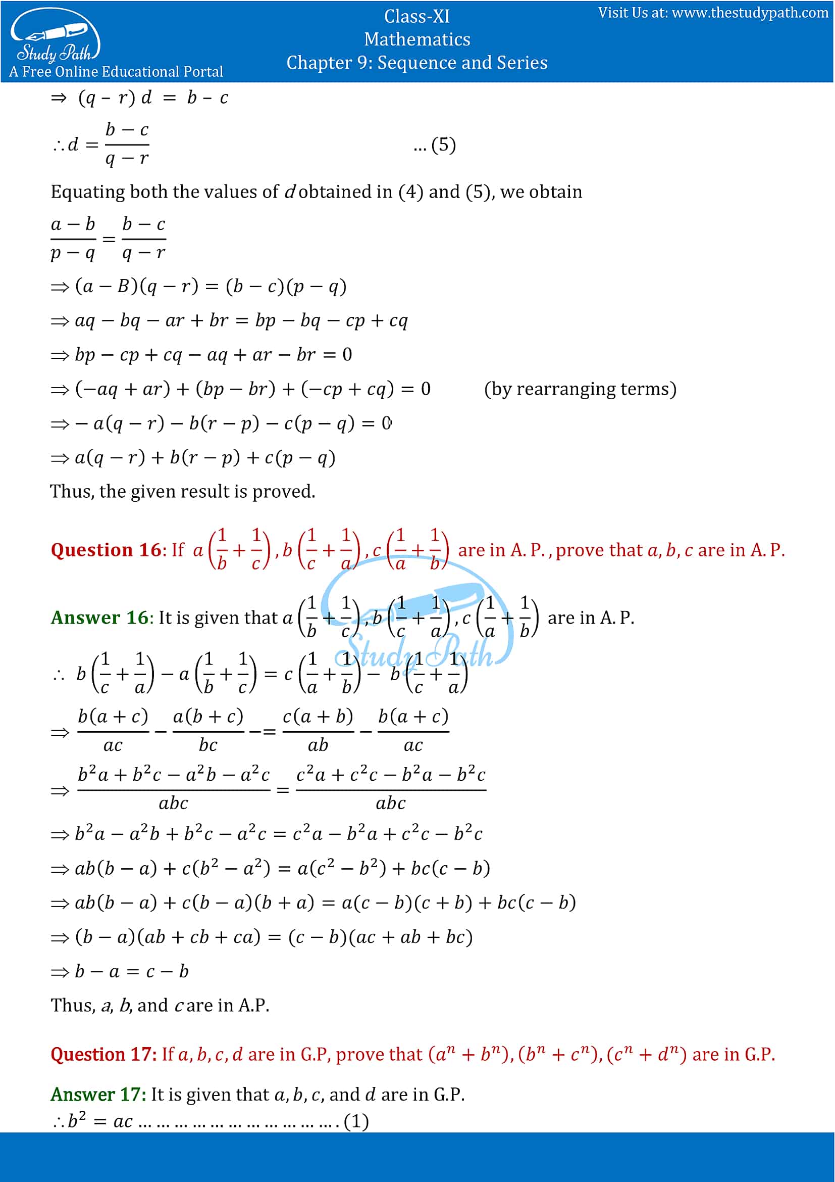 NCERT Solutions for Class 11 Maths chapter 9 Sequence and Series Miscellaneous Exercise Part-10