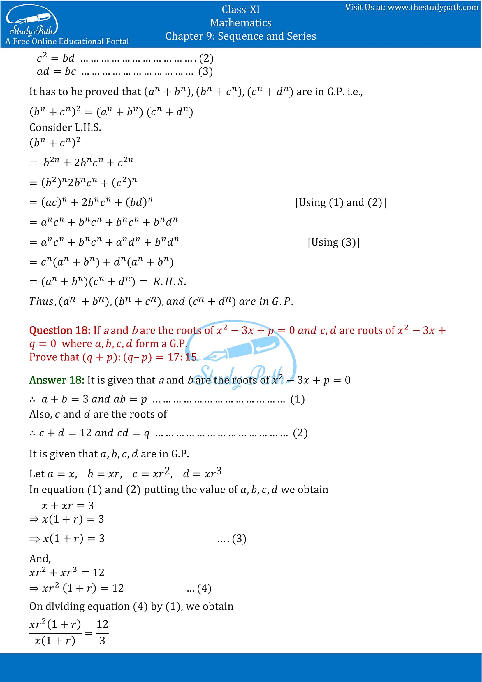 NCERT Solutions for Class 11 Maths chapter 9 Sequence and Series Miscellaneous Exercise Part-11