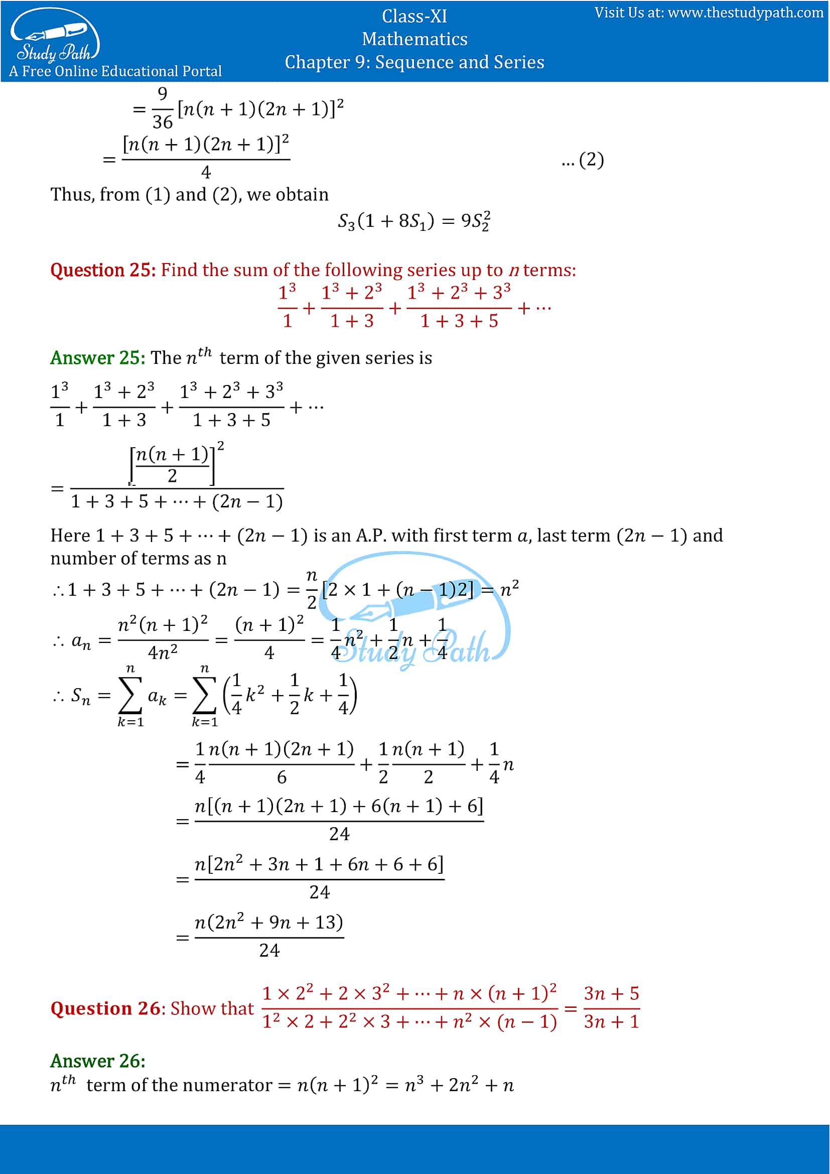 NCERT Solutions for Class 11 Maths chapter 9 Sequence and Series Miscellaneous Exercise Part-17