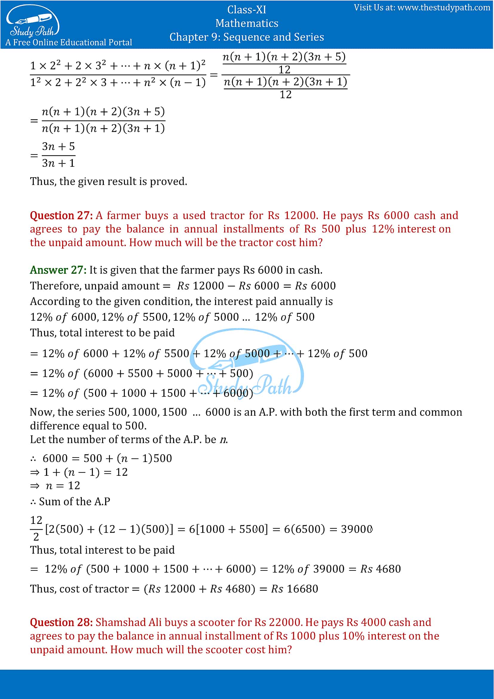 NCERT Solutions for Class 11 Maths chapter 9 Sequence and Series Miscellaneous Exercise Part-19