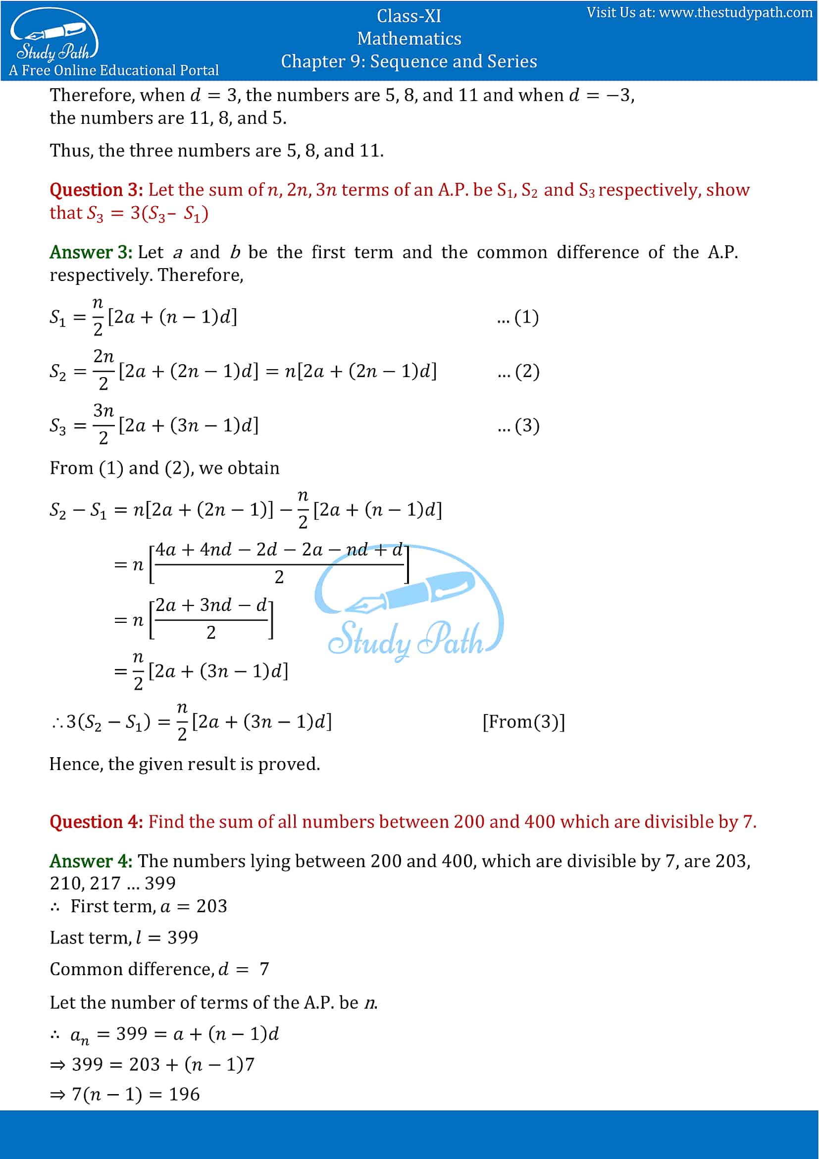 NCERT Solutions for Class 11 Maths chapter 9 Sequence and Series Miscellaneous Exercise Part-2