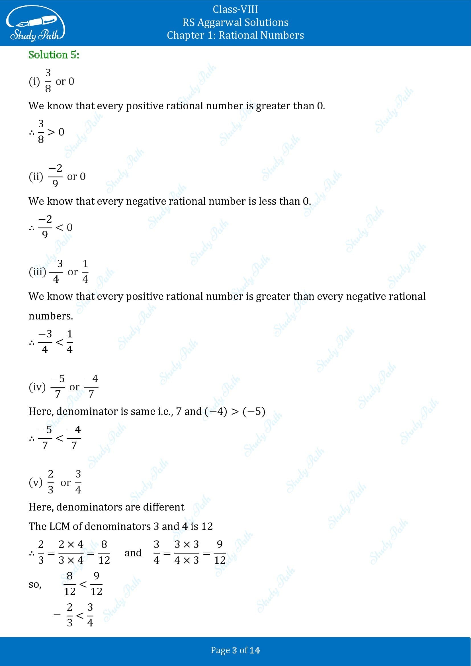 RS Aggarwal Solutions Class 8 Chapter 1 Rational Numbers Exercise 1A 00003