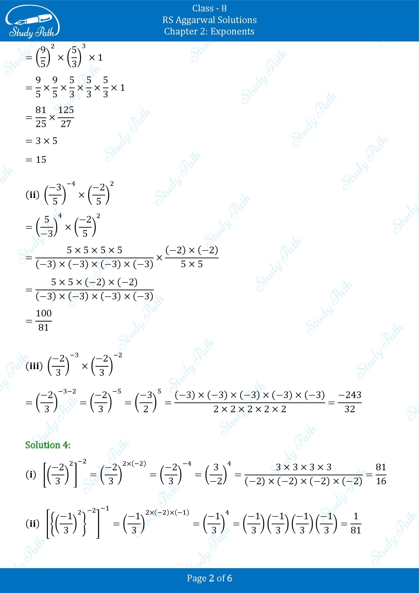 RS Aggarwal Solutions Class 8 Chapter 2 Exponents Exercise 2A 00002