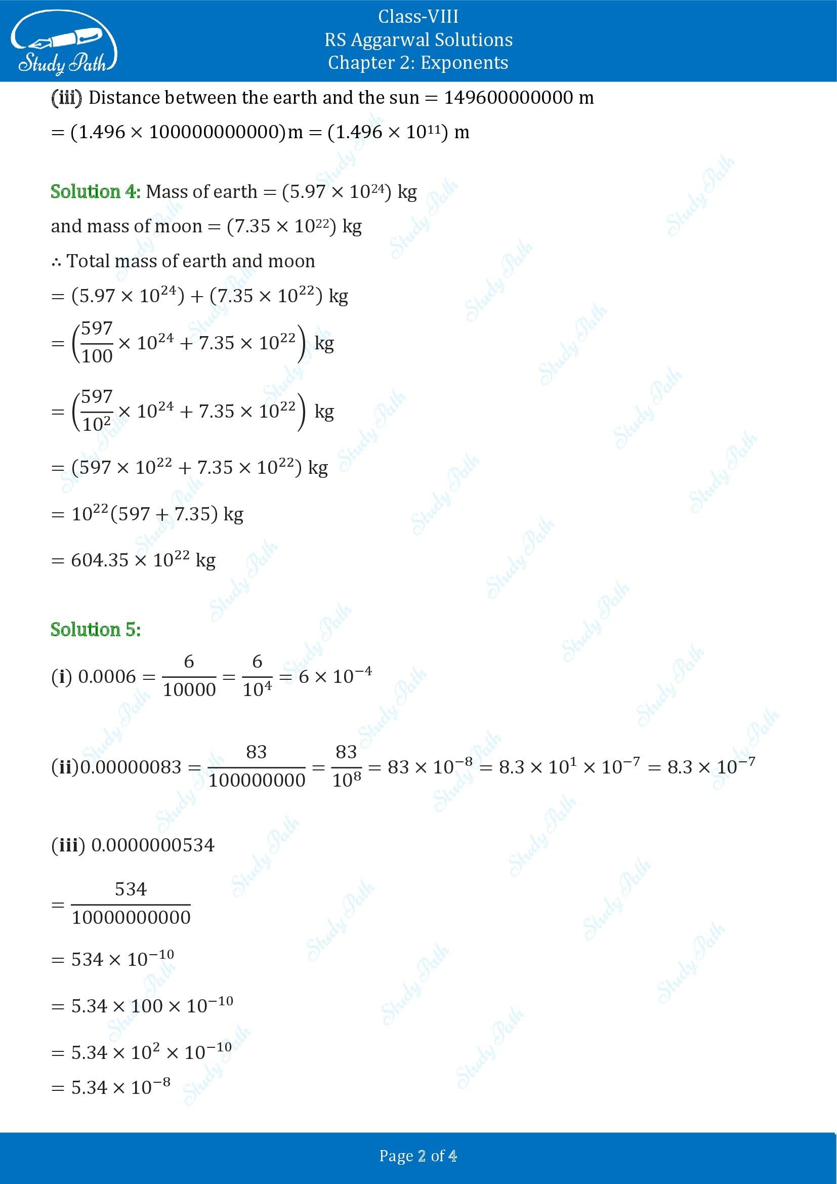 RS Aggarwal Solutions Class 8 Chapter 2 Exponents Exercise 2B 00002