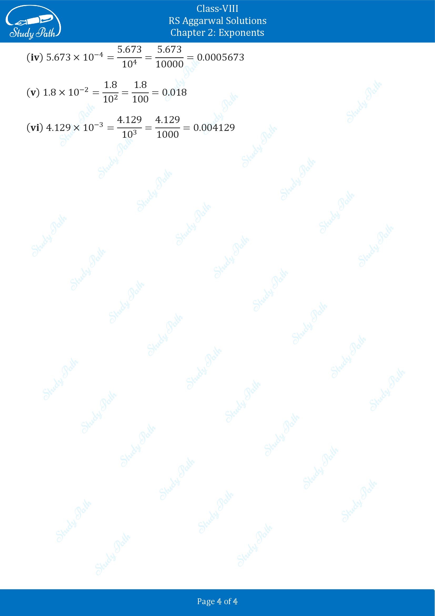 RS Aggarwal Solutions Class 8 Chapter 2 Exponents Exercise 2B 00004