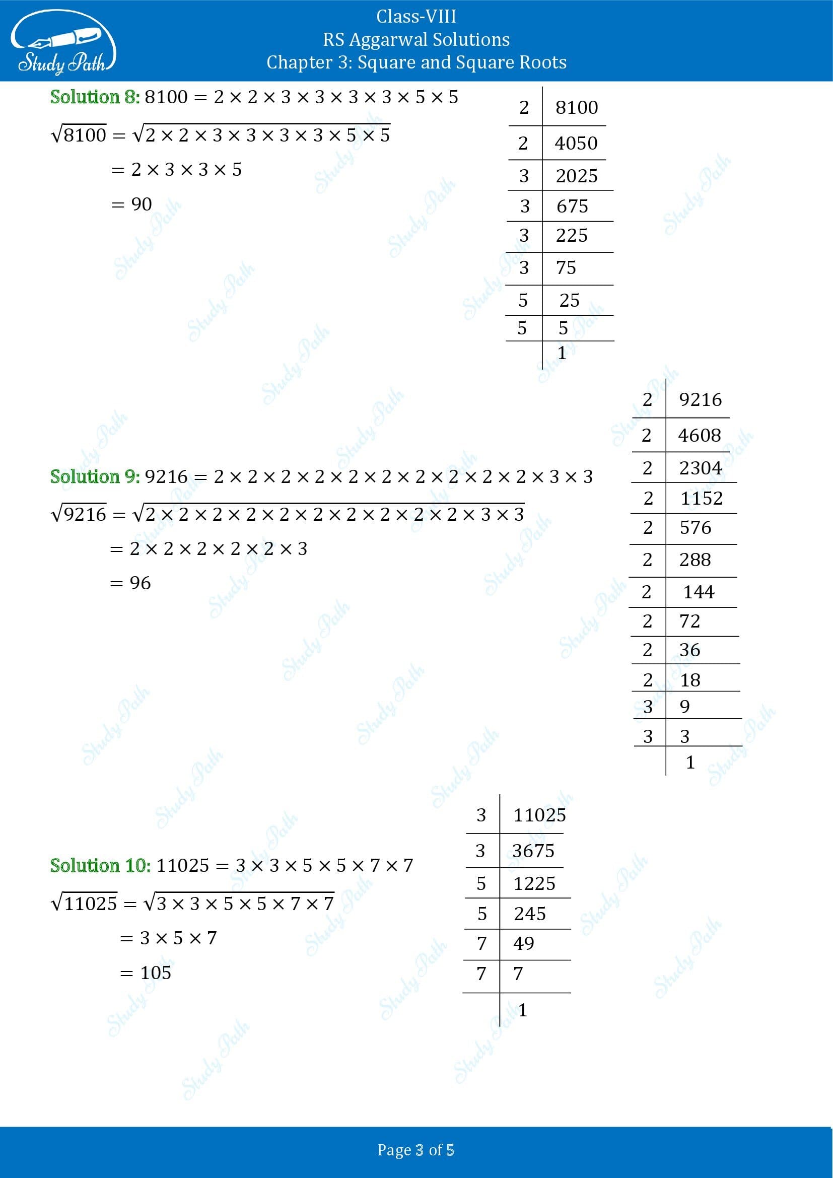 RS Aggarwal Solutions Class 8 Chapter 3 Square and Square Roots Exercise 3D 0003