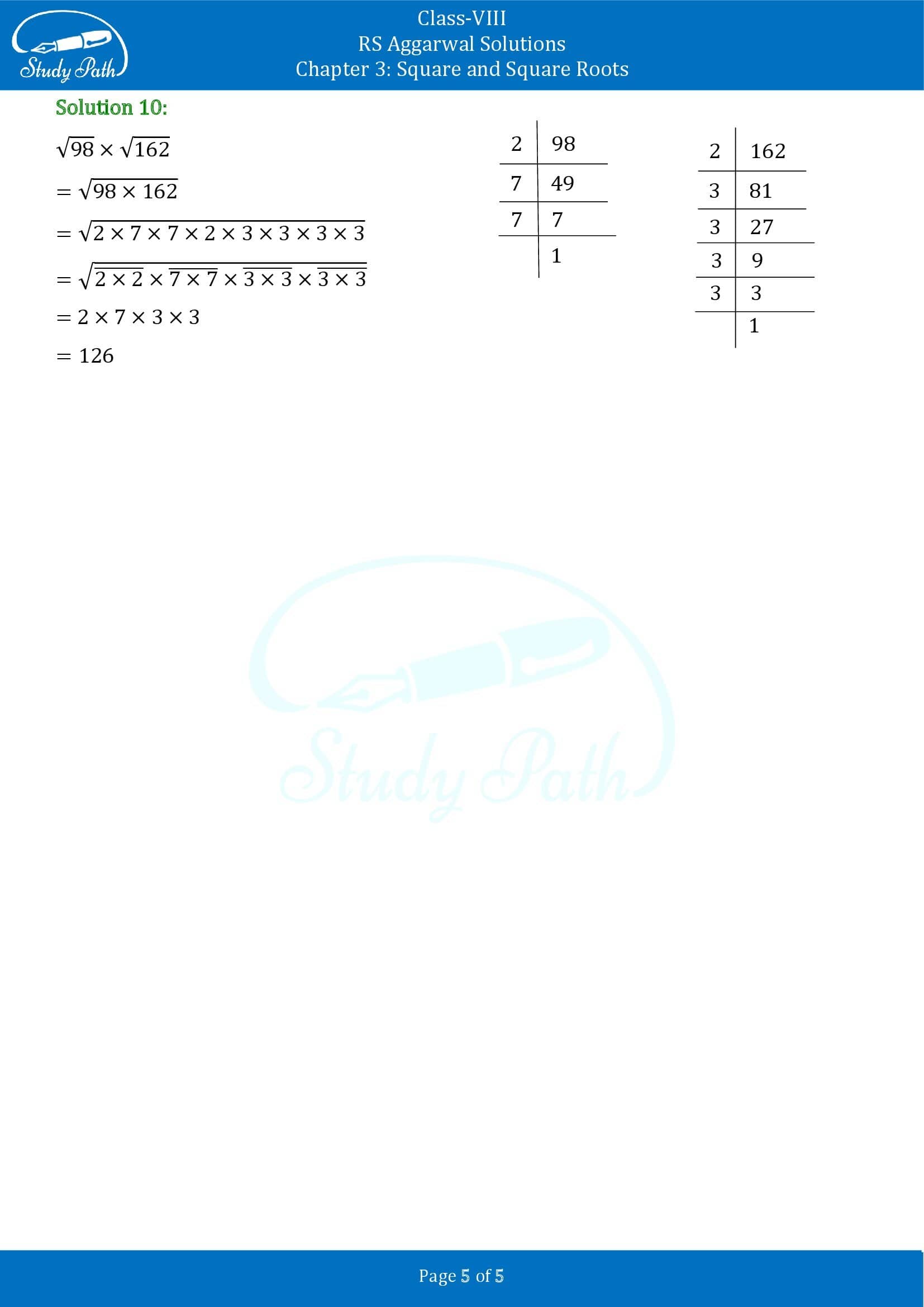 RS Aggarwal Solutions Class 8 Chapter 3 Square and Square Roots Exercise 3G 0005