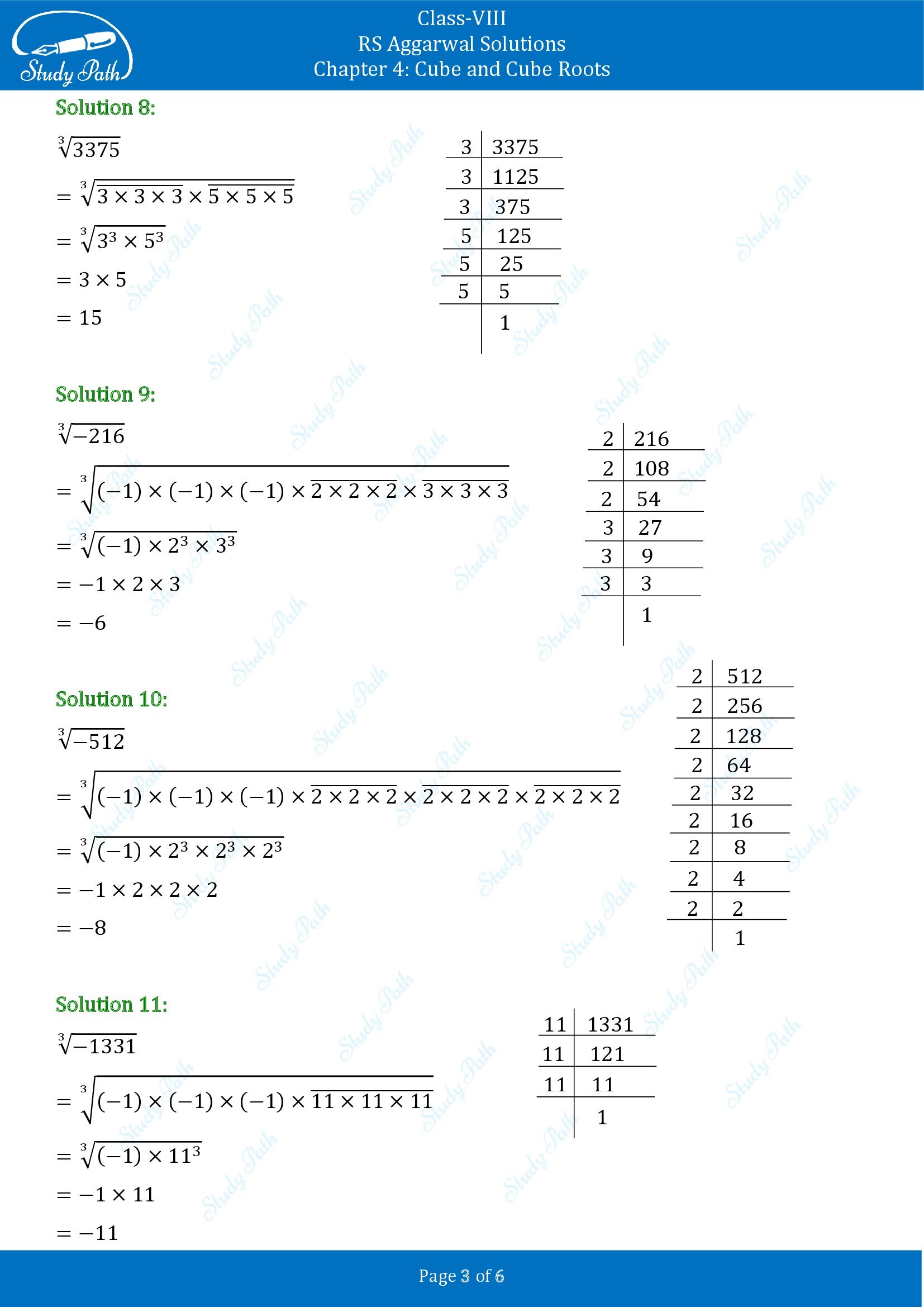 RS Aggarwal Solutions Class 8 Chapter 4 Cube and Cube Roots Exercise 4C 0003