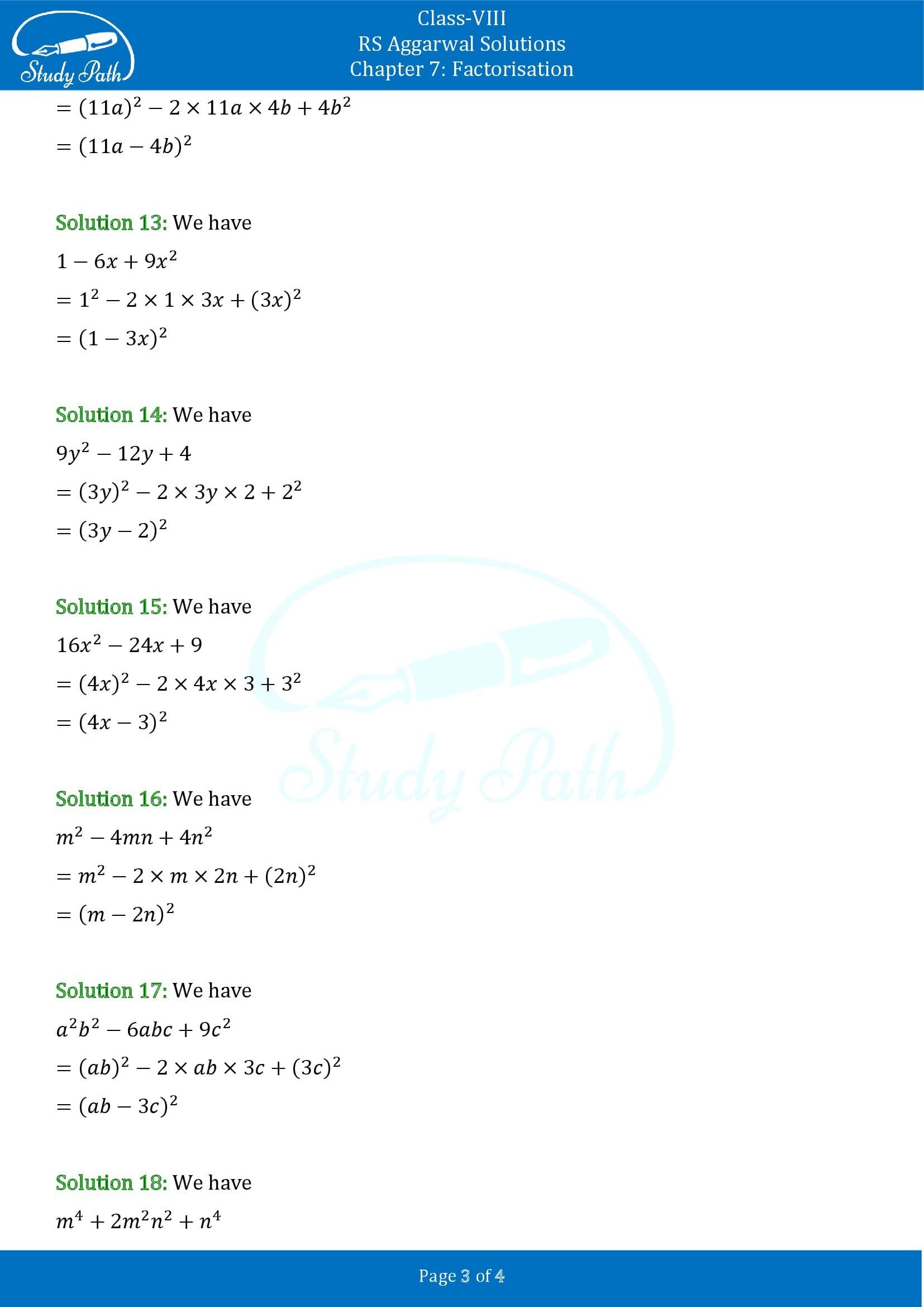 RS Aggarwal Solutions Class 8 Chapter 7 Factorisation Exercise 7C 00003