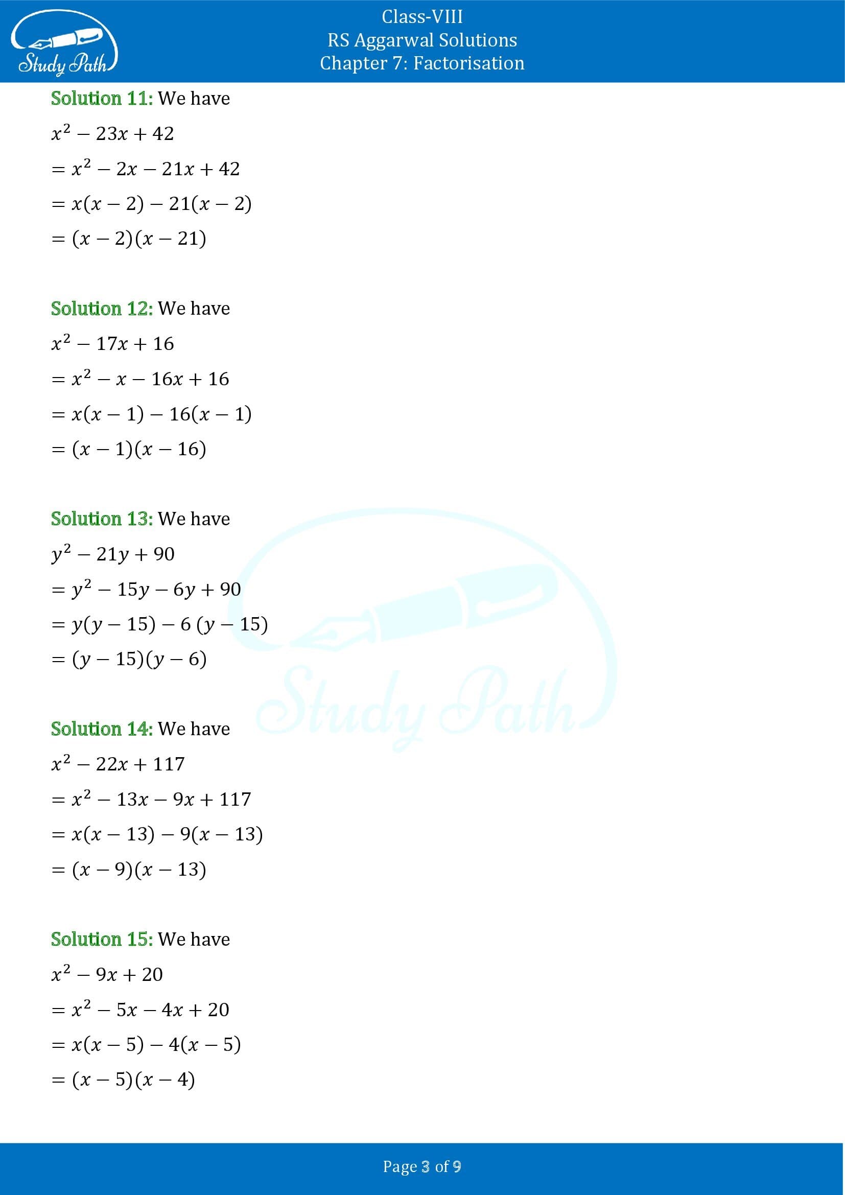RS Aggarwal Solutions Class 8 Chapter 7 Factorisation Exercise 7D 003