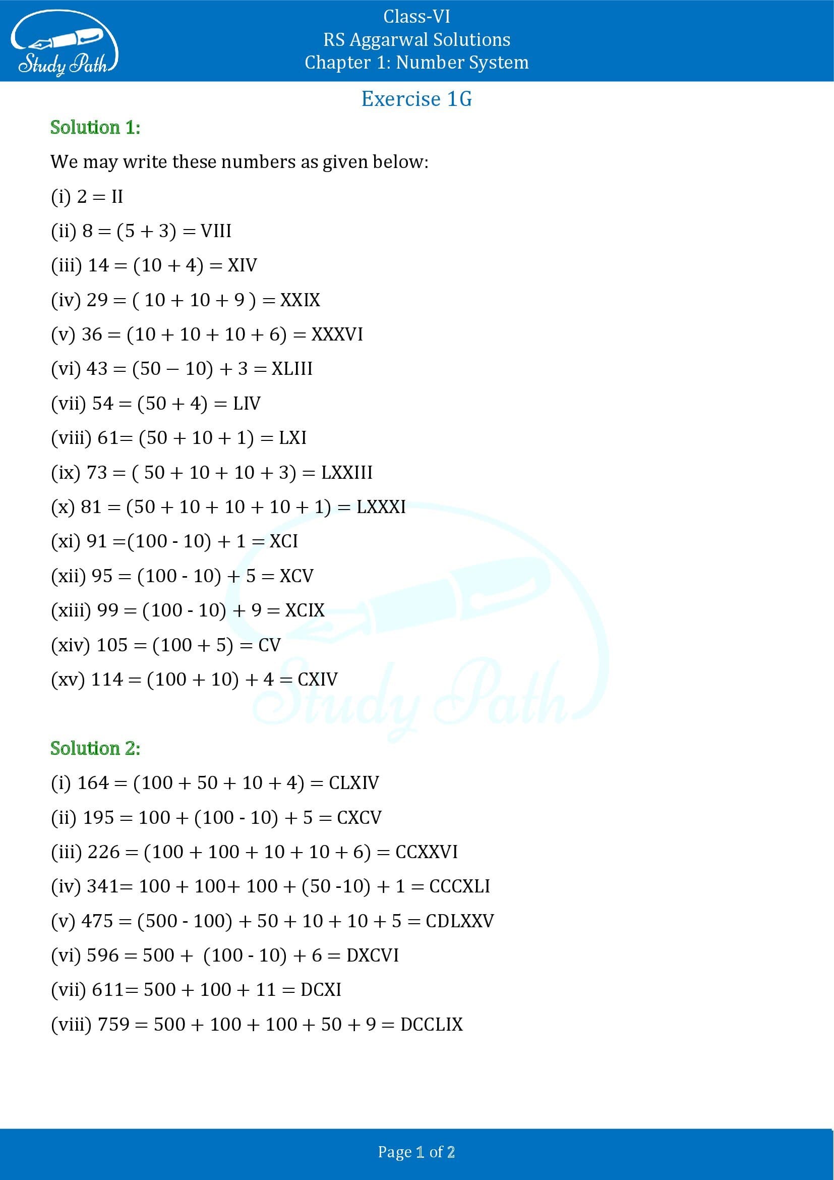 RS Aggarwal Solutions Class 6 Chapter 1 Number System Exercise 1G 00001