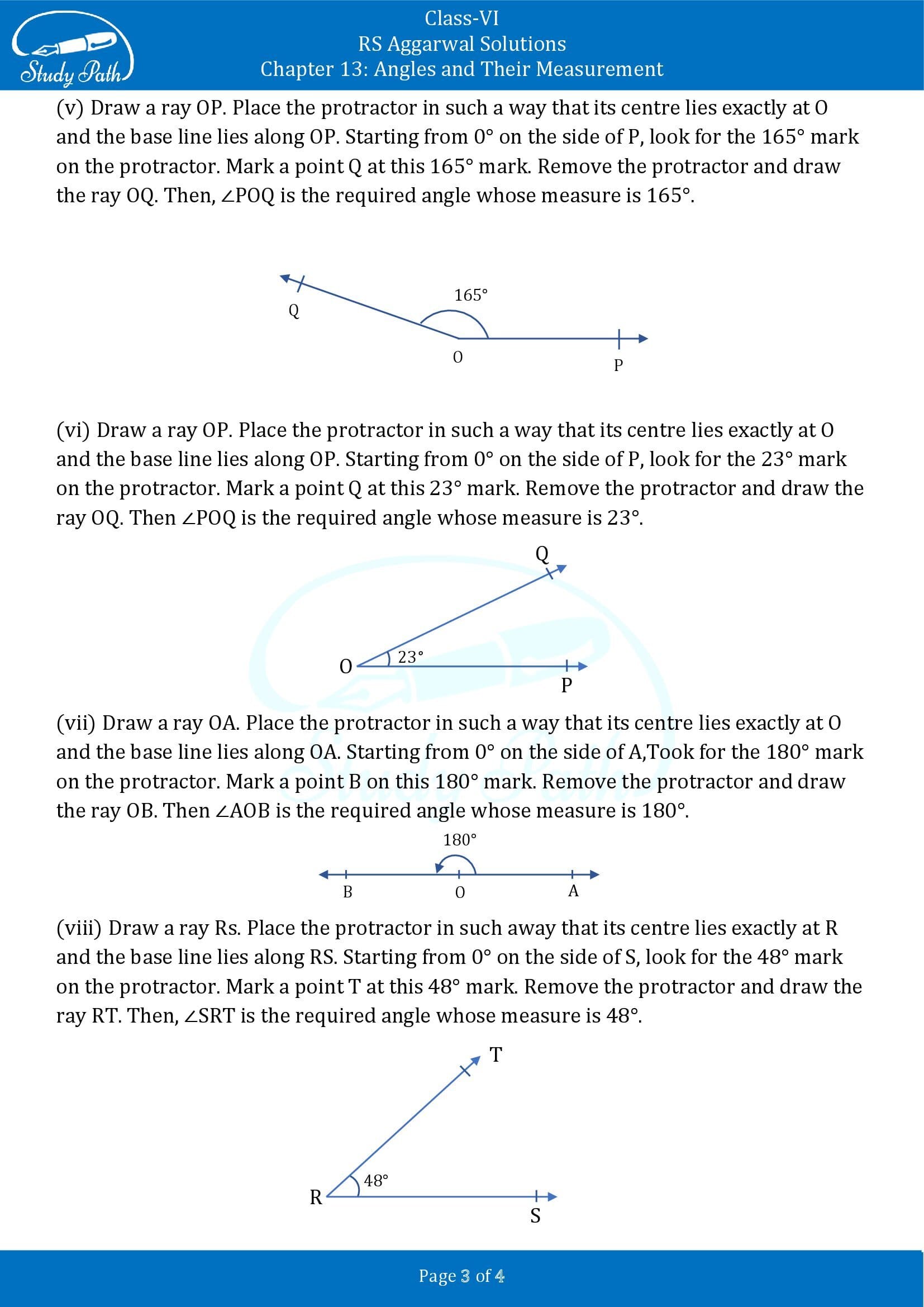 RS Aggarwal Solutions Class 6 Chapter 13 Angles and Their Measurement Exercise 13C 003