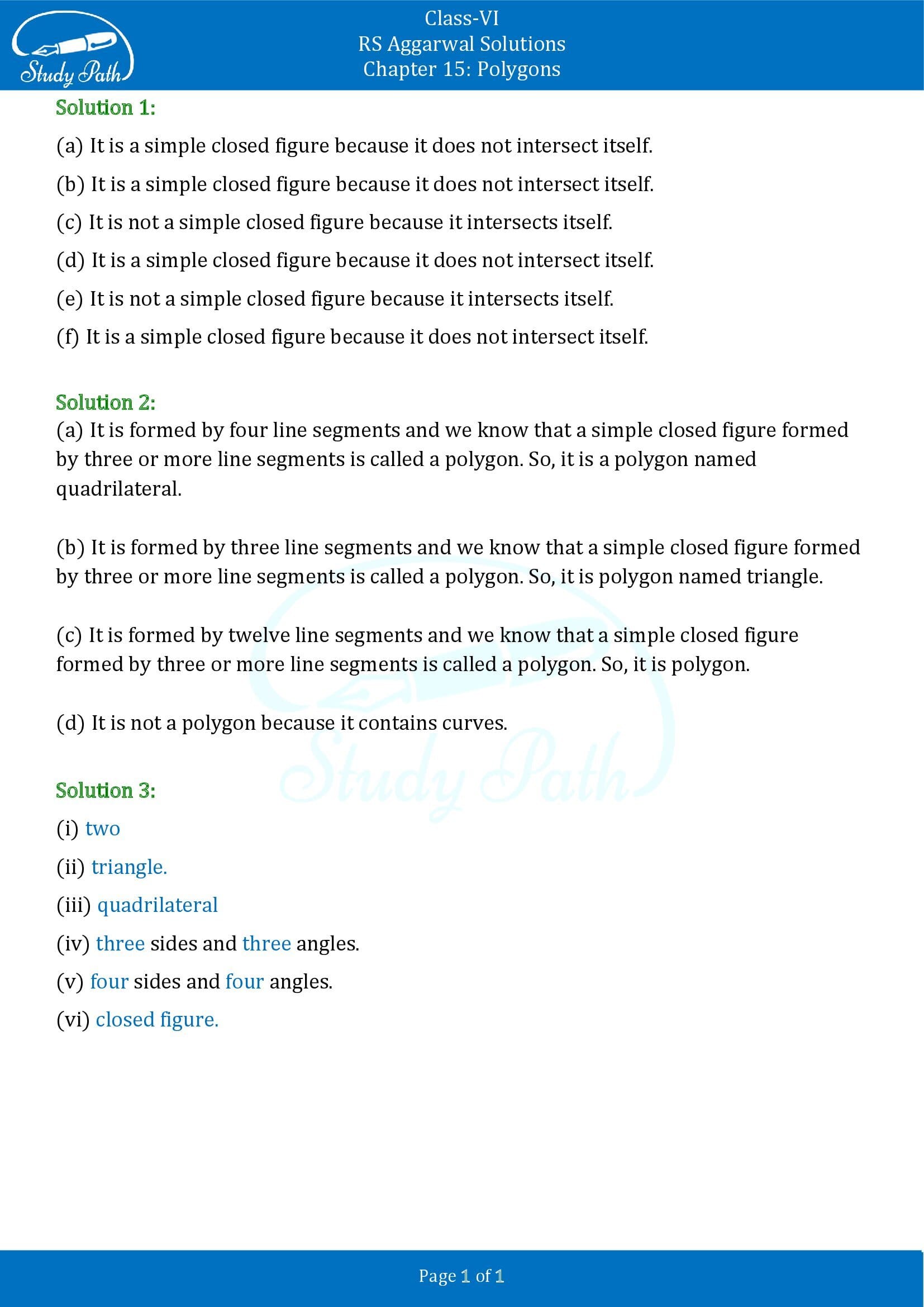 RS Aggarwal Solutions Class 6 Chapter 15 Polygons 0