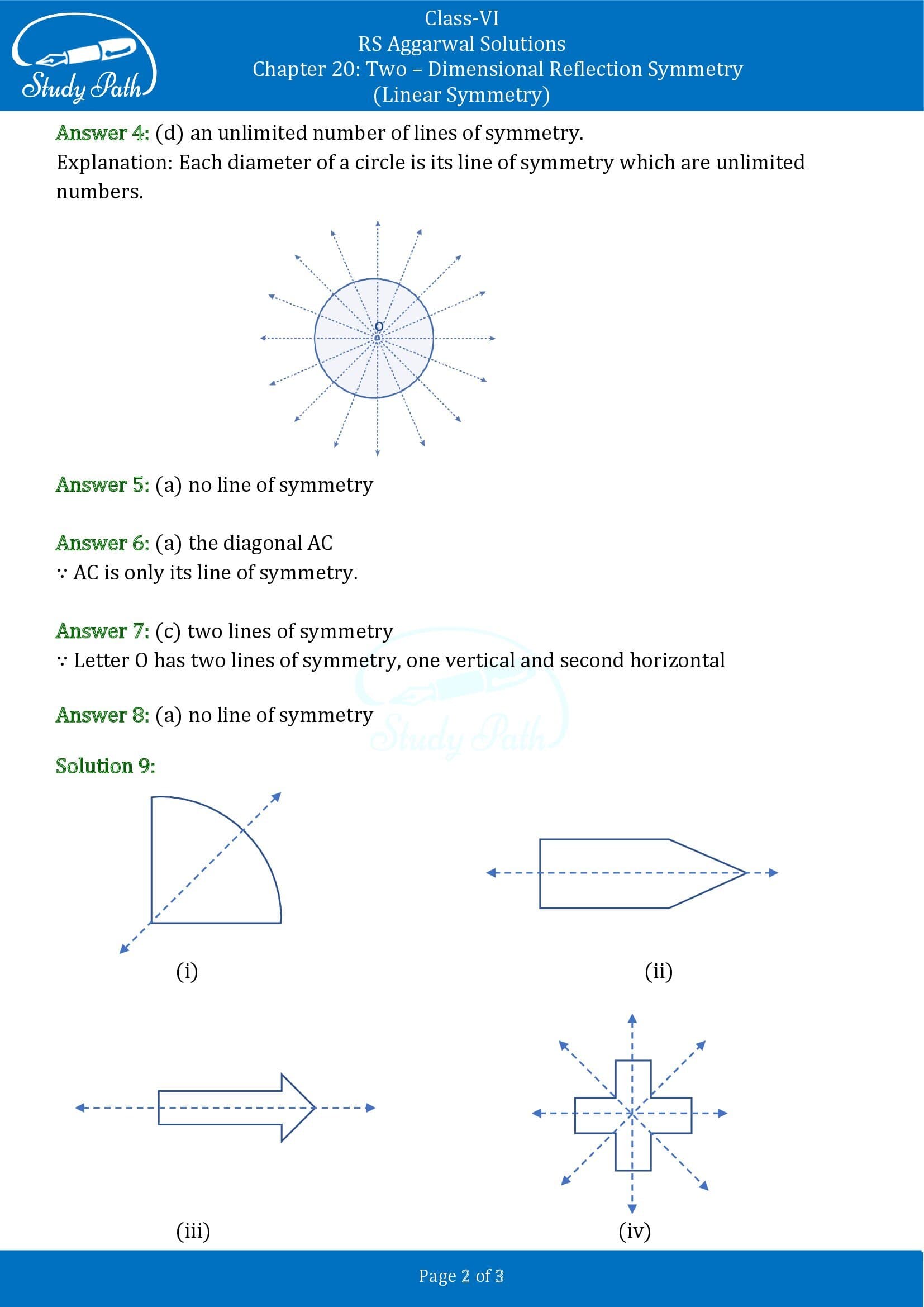 RS Aggarwal Solutions Class 6 Chapter 20 Two Dimensional Reflection Symmetry 0002