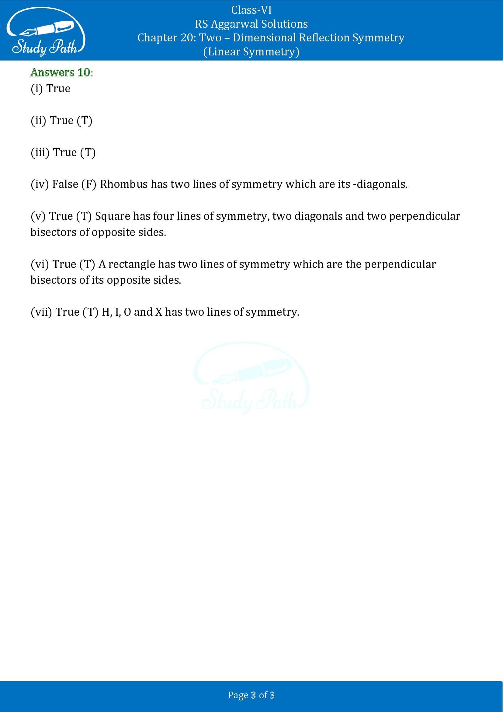 RS Aggarwal Solutions Class 6 Chapter 20 Two Dimensional Reflection Symmetry 0003